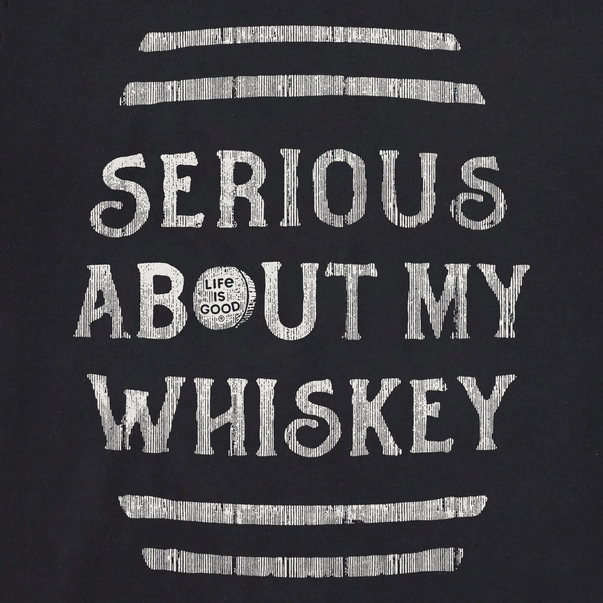 Men's Serious About My Whiskey Long Sleeve Crusher Tee Life is Good