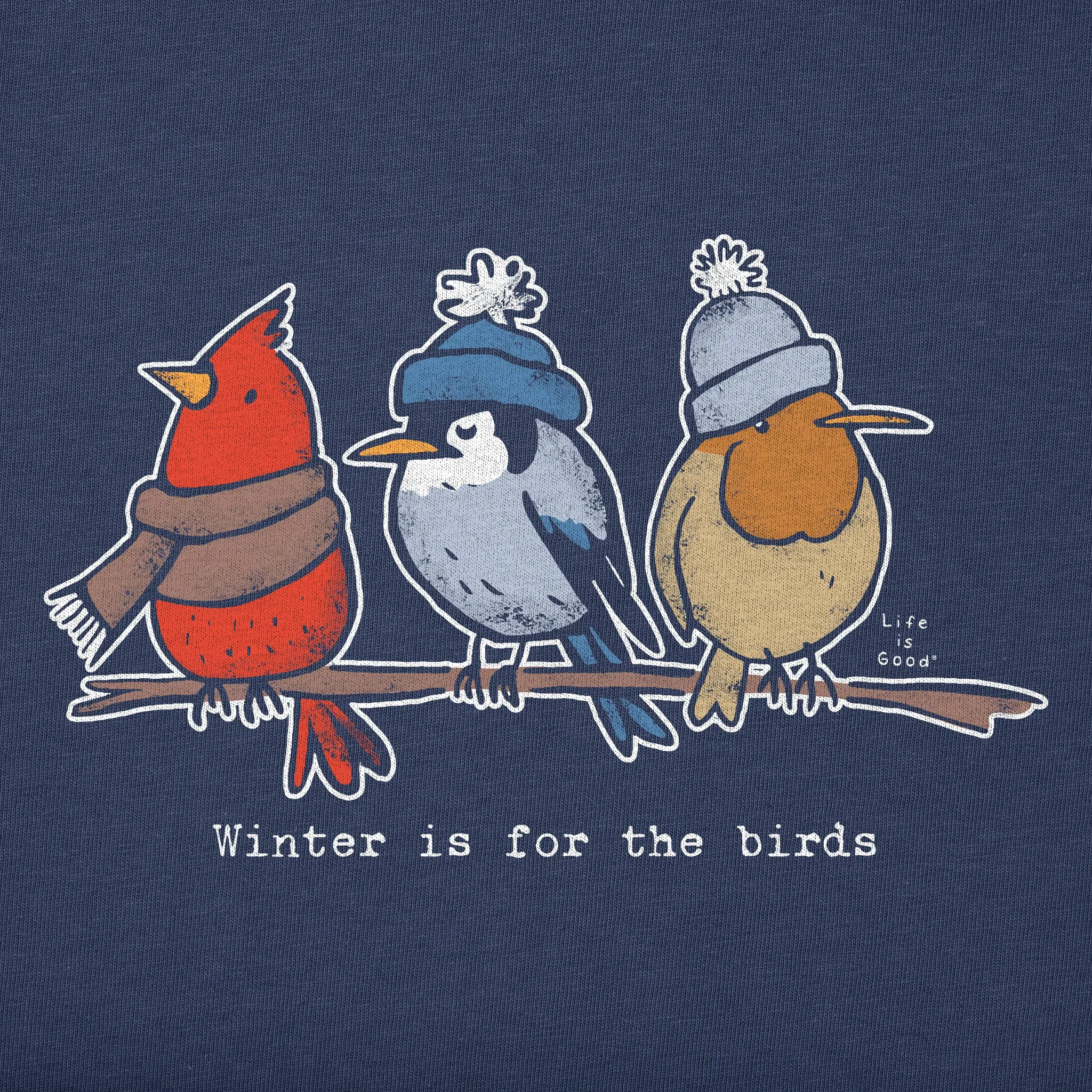 Men's Shady Winter is for the Birds Short Sleeve Crusher Tee Life is Good