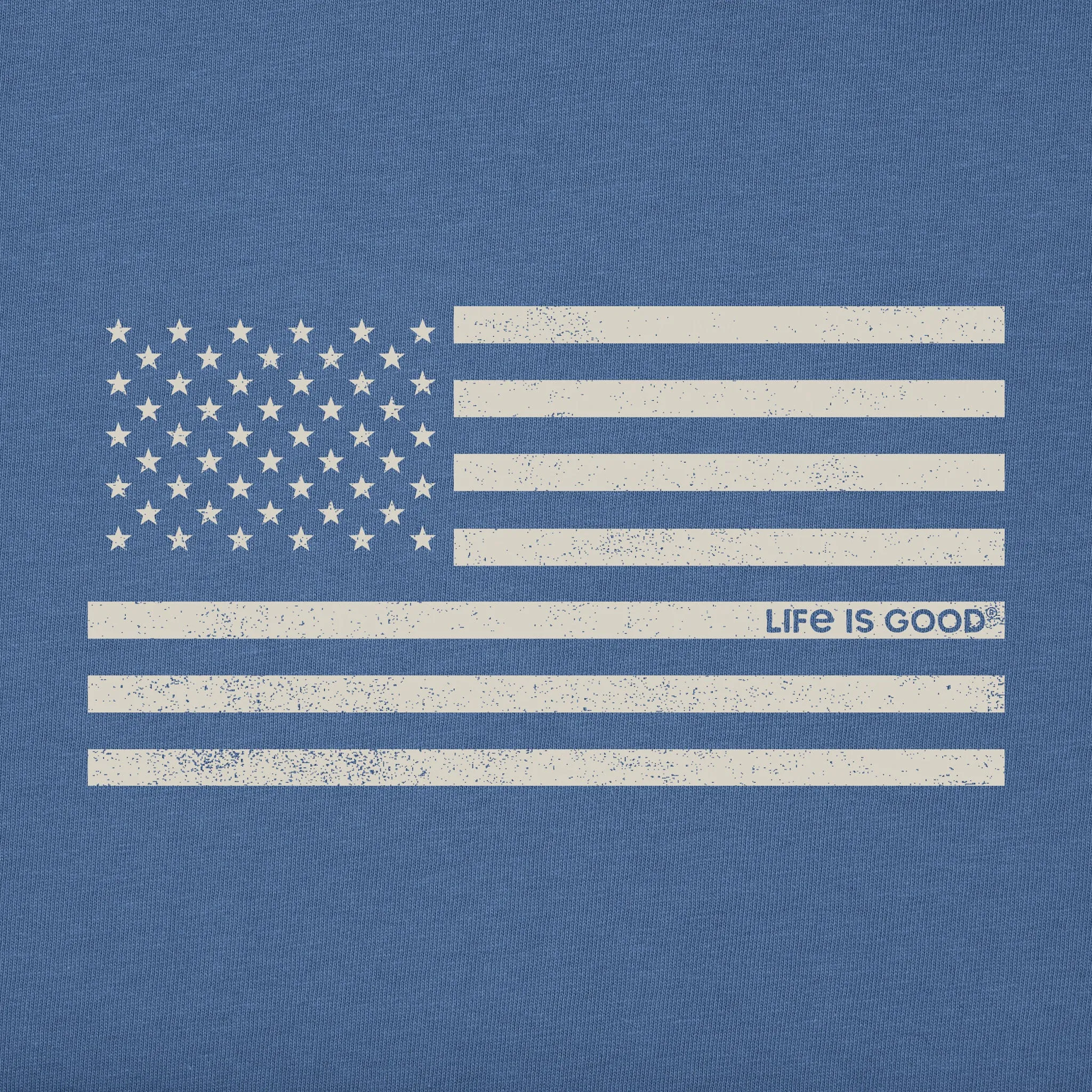 Men's Simple American Flag Short Sleeve Crusher Tee Life is Good