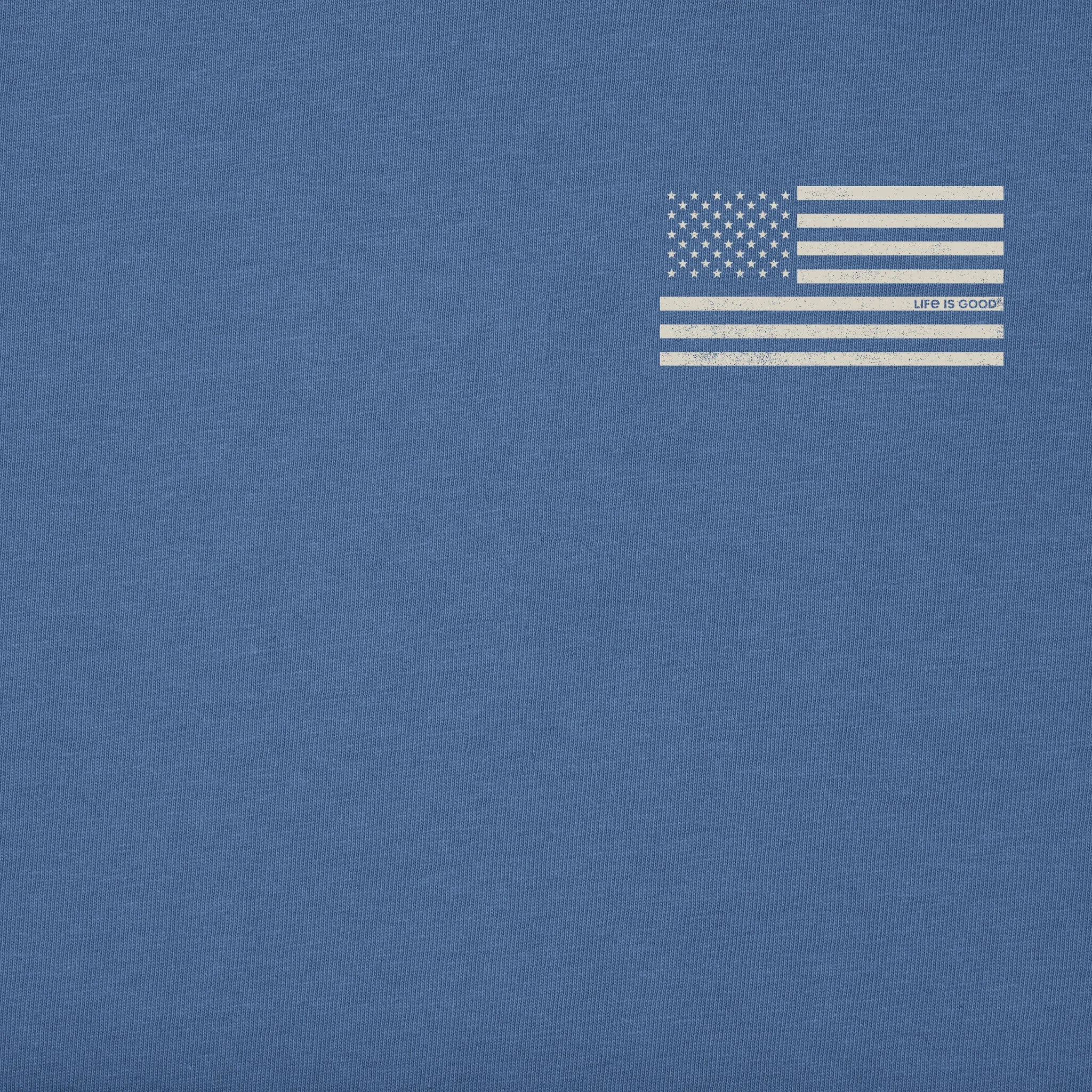 Men's Simple American Flag Short Sleeve Crusher Tee Life is Good