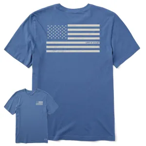Men's Simple American Flag Short Sleeve Crusher Tee Life is Good