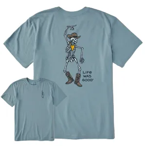 Men's Skeleton Cowboy Dance Short Sleeve Crusher Tee Life is Good