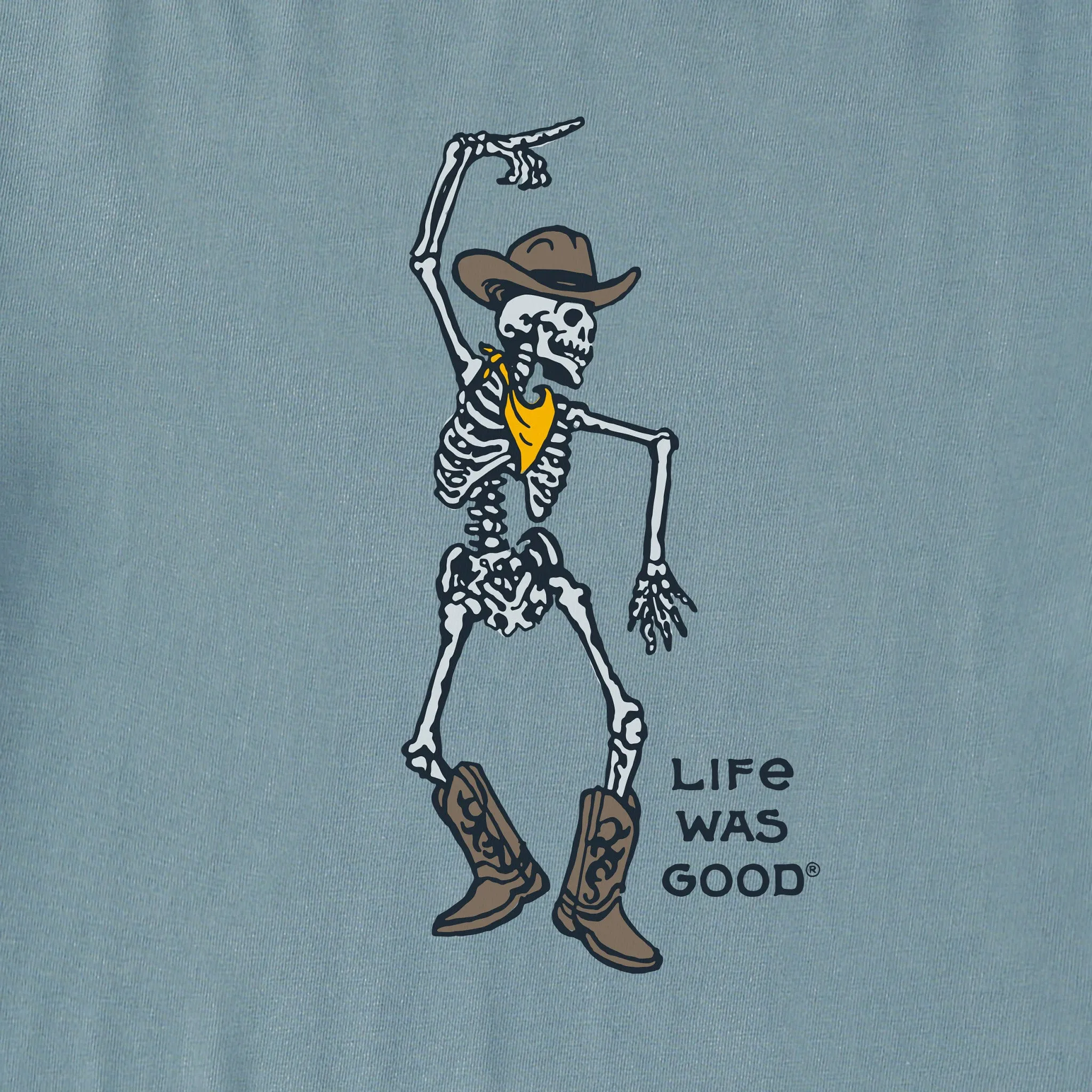 Men's Skeleton Cowboy Dance Short Sleeve Crusher Tee Life is Good