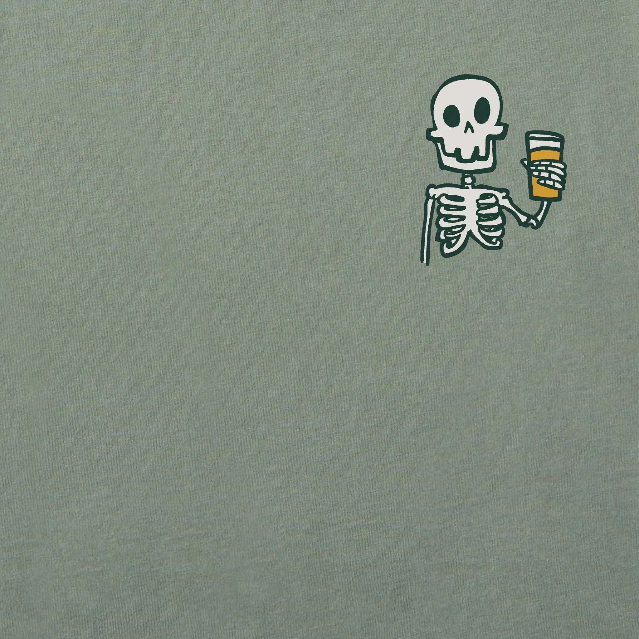 Men's Skeleton w Beer Short Sleeve Crusher Tee Life is Good