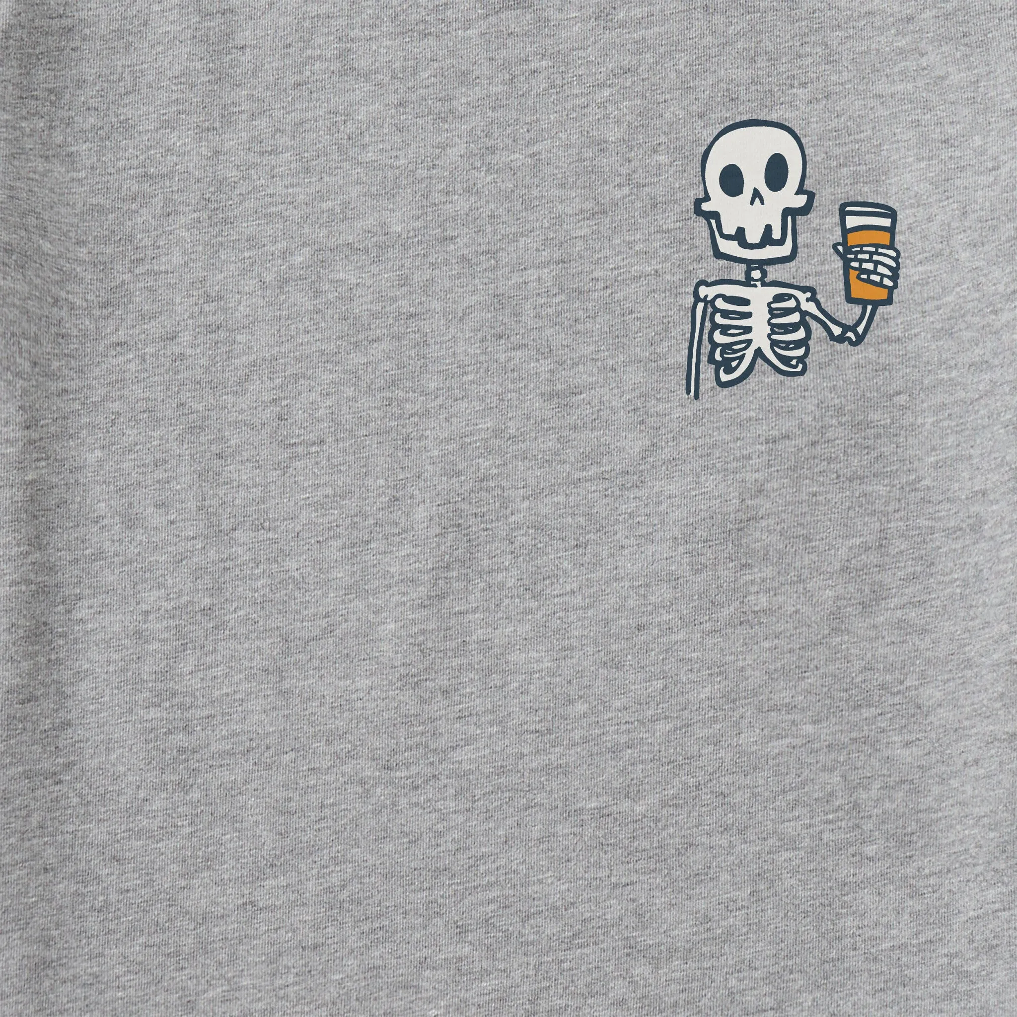 Men's Skeleton w Beer Short Sleeve Crusher Tee Life is Good