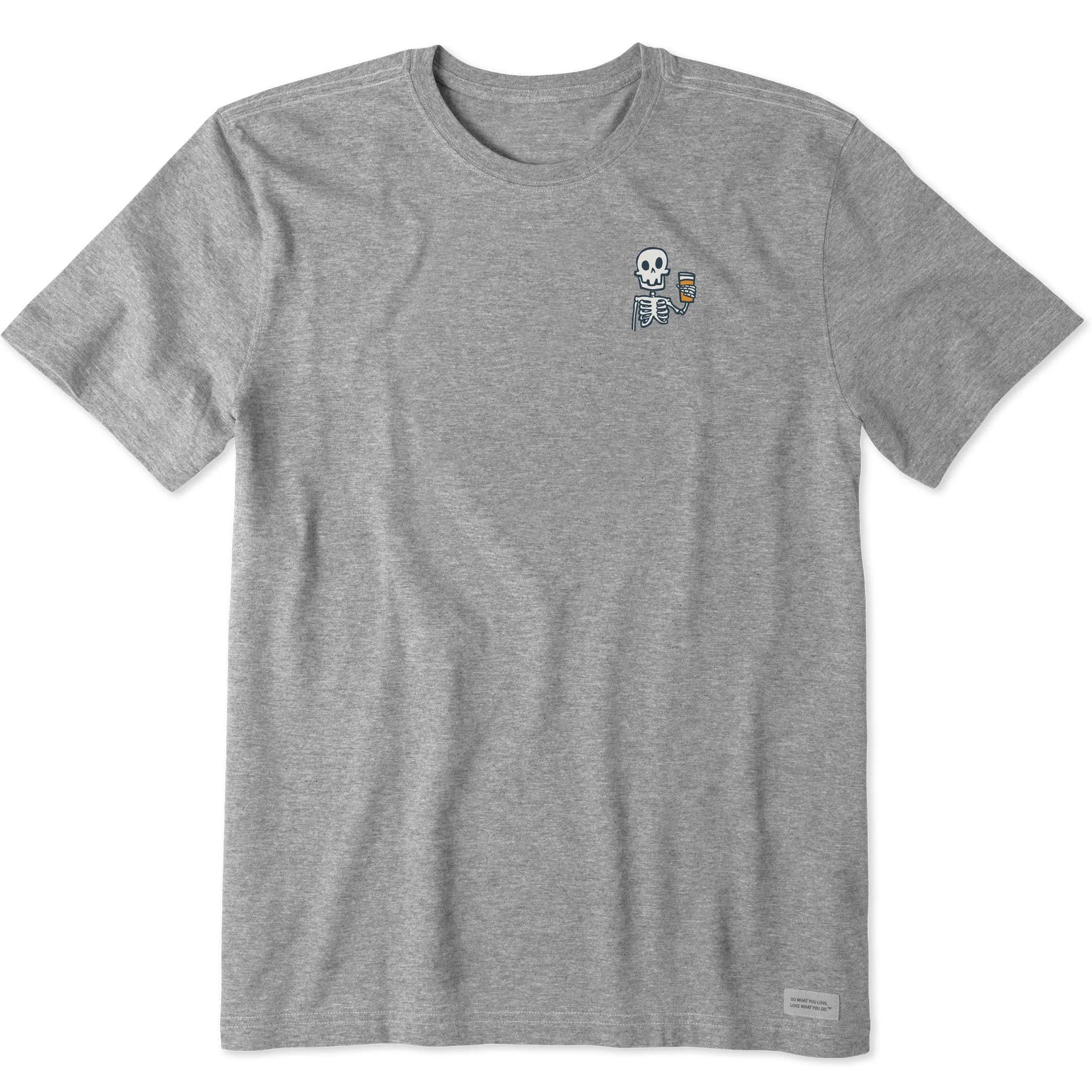 Men's Skeleton w Beer Short Sleeve Crusher Tee Life is Good