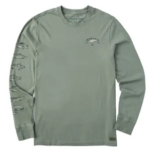 Men's Sketched Lure Long Sleeve Crusher Tee Life is Good
