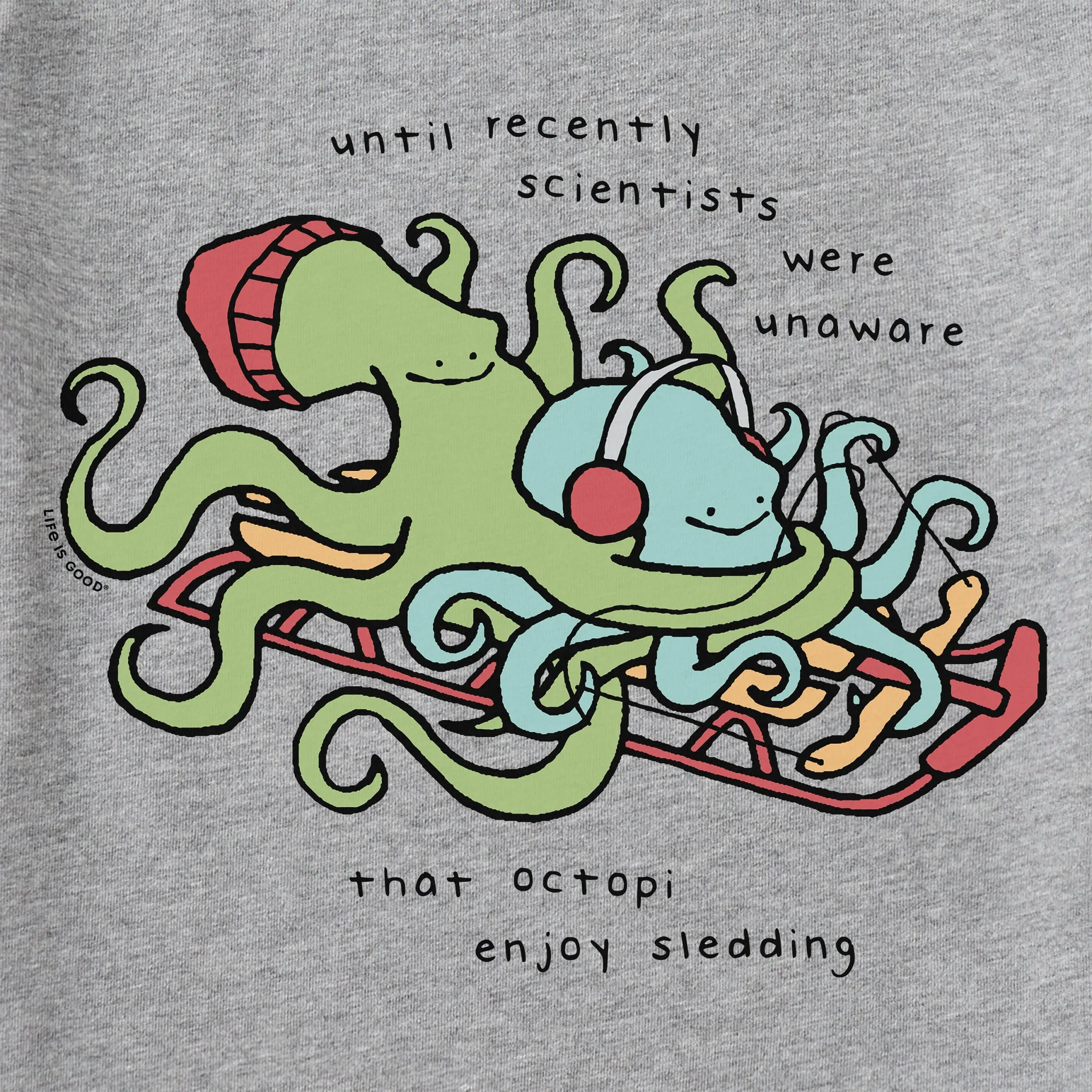 Men's Sledding Octopus Long Sleeve Crusher Tee Life is Good
