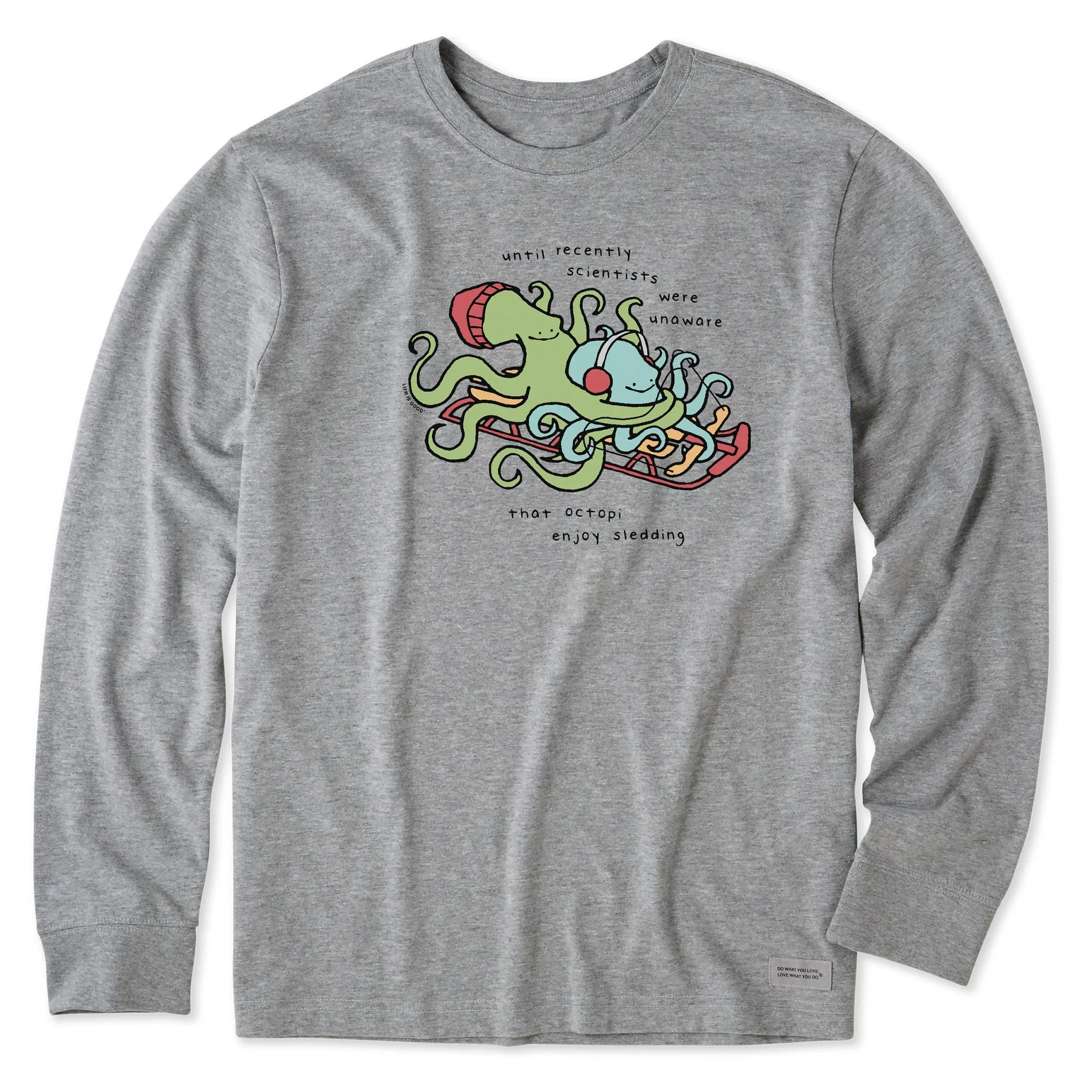 Men's Sledding Octopus Long Sleeve Crusher Tee Life is Good