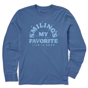 Men's Smiling's My Favorite Long Sleeve Crusher Tee Life is Good