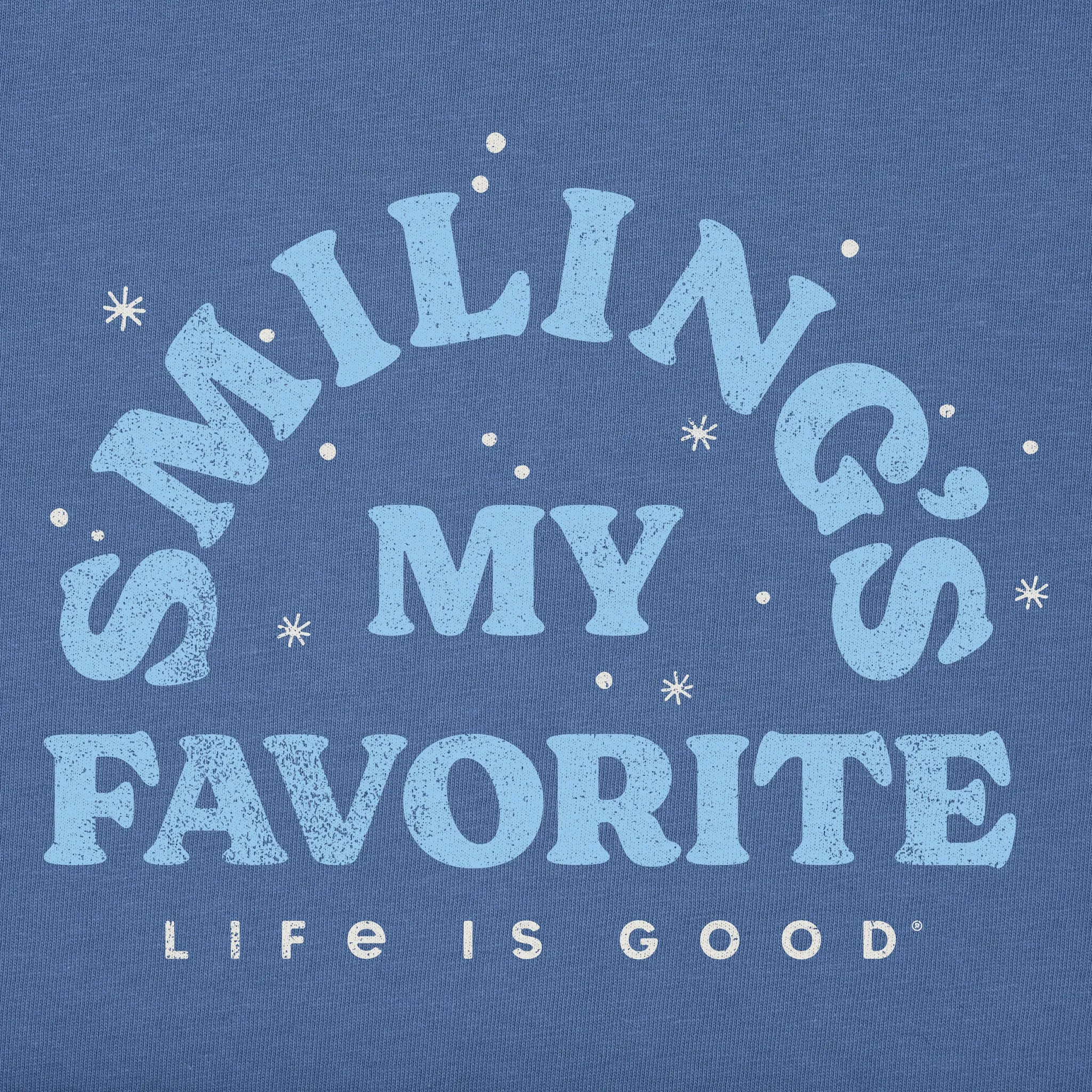 Men's Smiling's My Favorite Long Sleeve Crusher Tee Life is Good