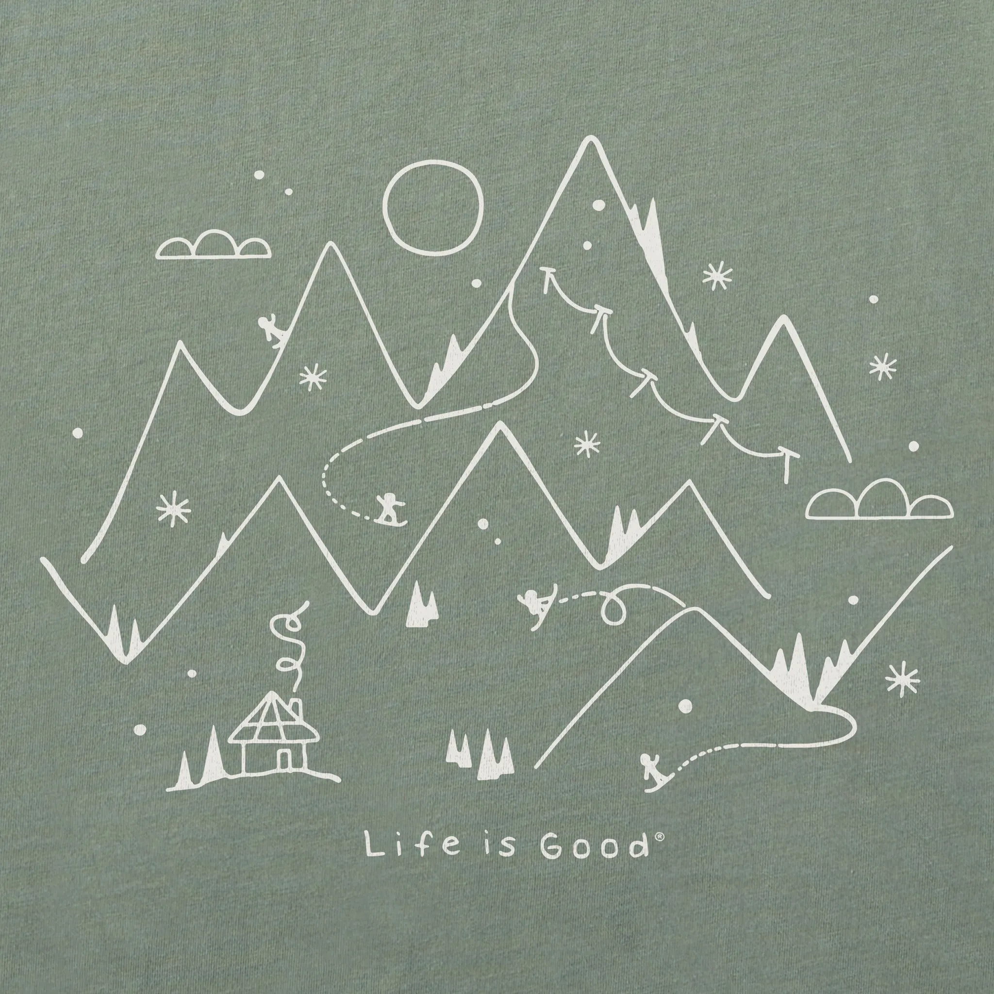 Men's Snowboard Mountain Short Sleeve Crusher Tee Life is Good