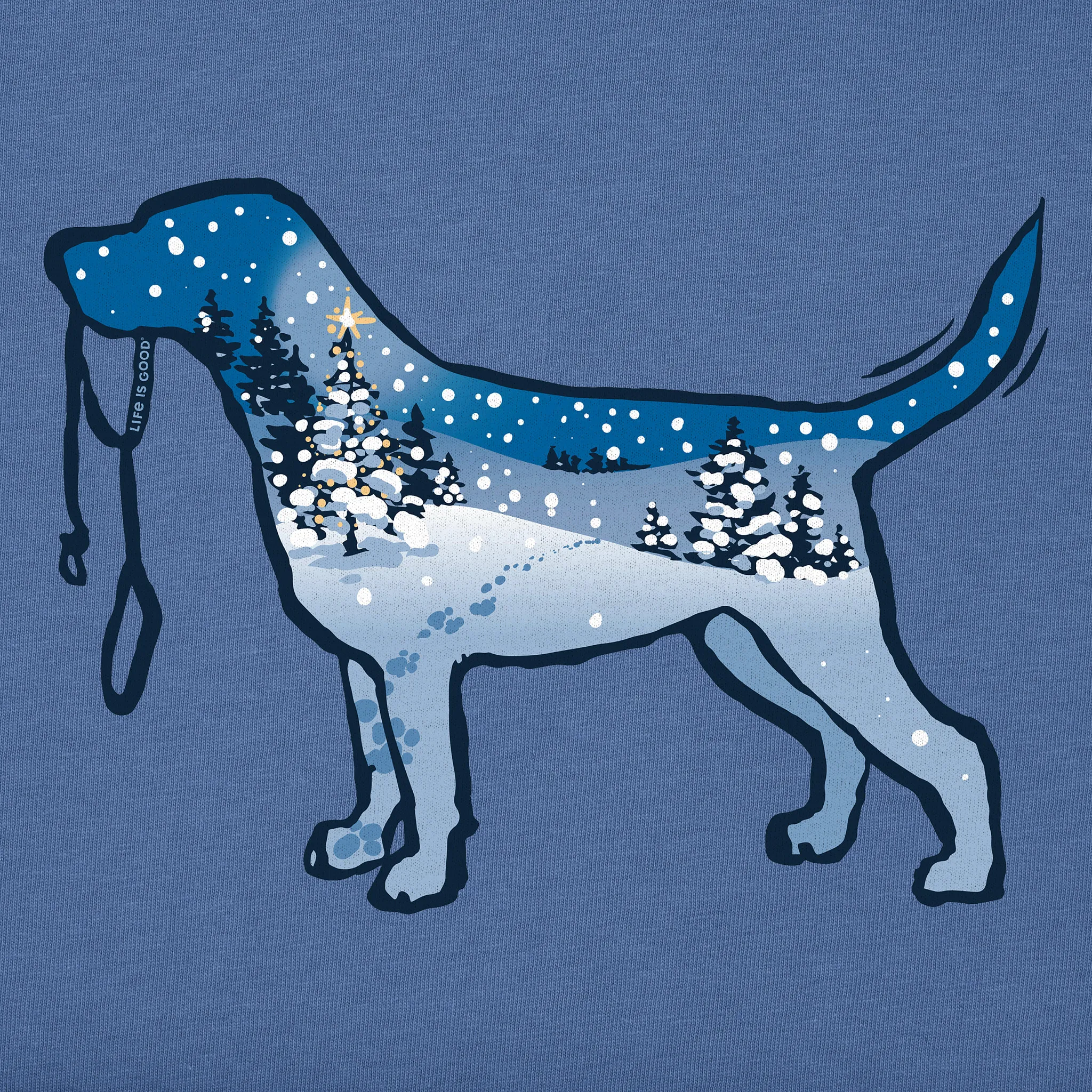 Men's Snowscape Dog Short Sleeve Crusher Tee Life is Good