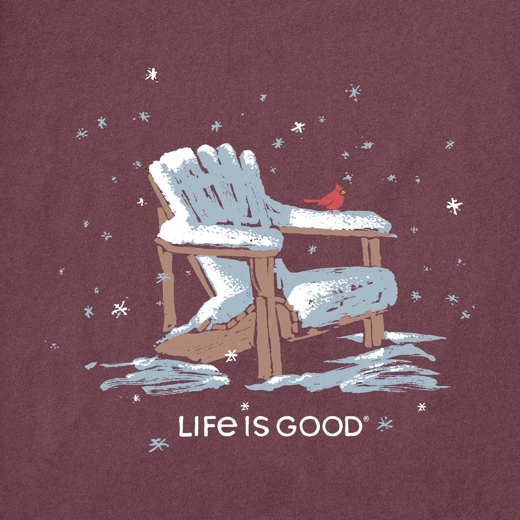 Men's Snowy Adirondack Cardinal Long Sleeve Crusher Tee Life is Good