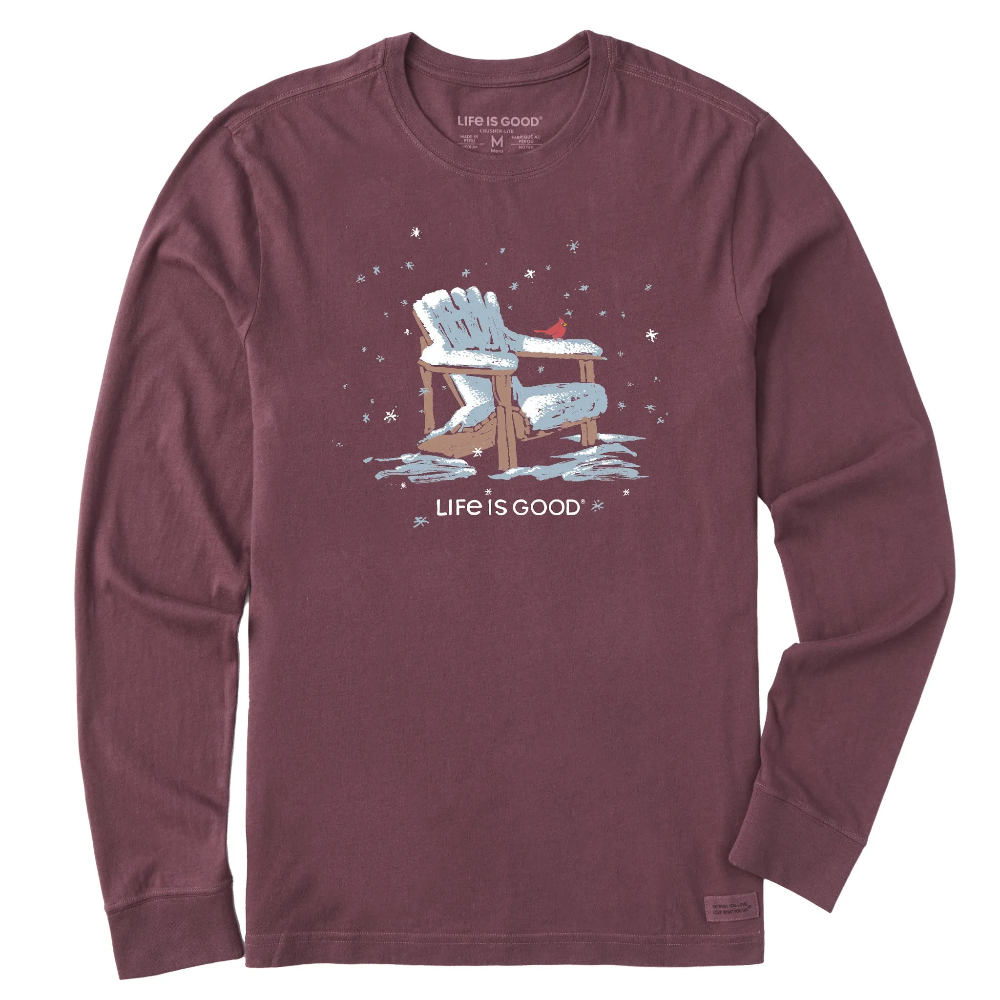 Men's Snowy Adirondack Cardinal Long Sleeve Crusher Tee Life is Good