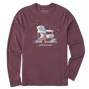 Men's Snowy Adirondack Cardinal Long Sleeve Crusher Tee Life is Good