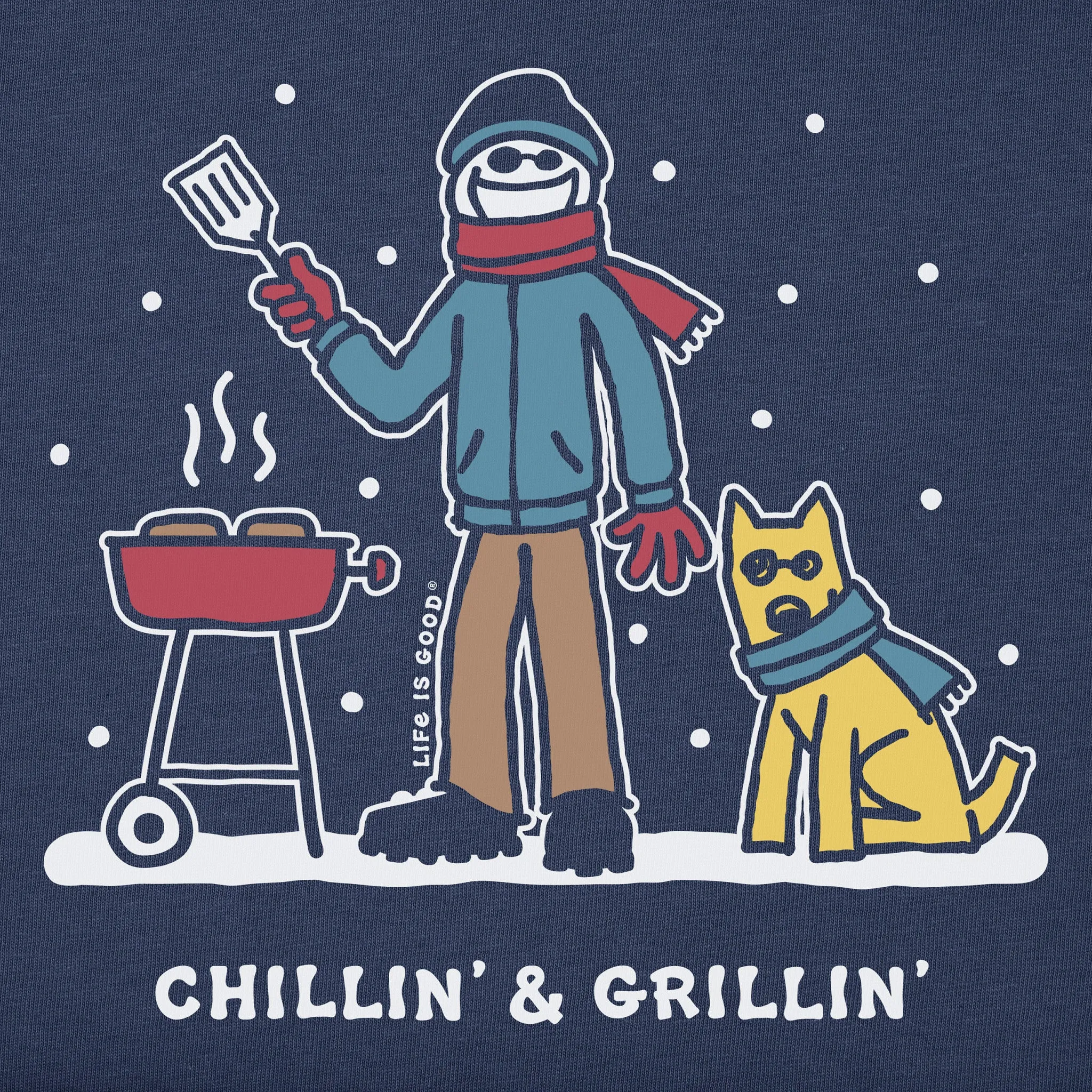 Men's Snowy Chillin' & Grillin' Short Sleeve Crusher Tee Life is Good
