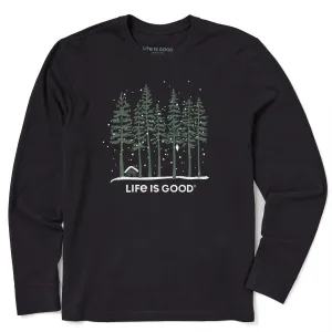 Men's Snowy Owl Tall Pines Long Sleeve Crusher Tee Life is Good