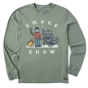 Men's Snowy Smoke Show Jake & Rocket Long Sleeve Crusher Tee Life is Good