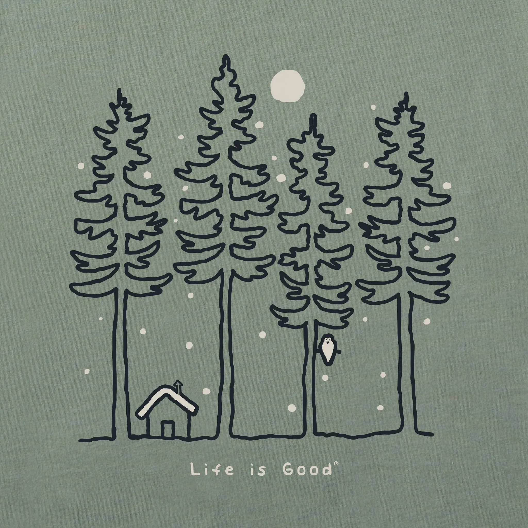 Men's Snowy Woods Short Sleeve Crusher Tee Life is Good