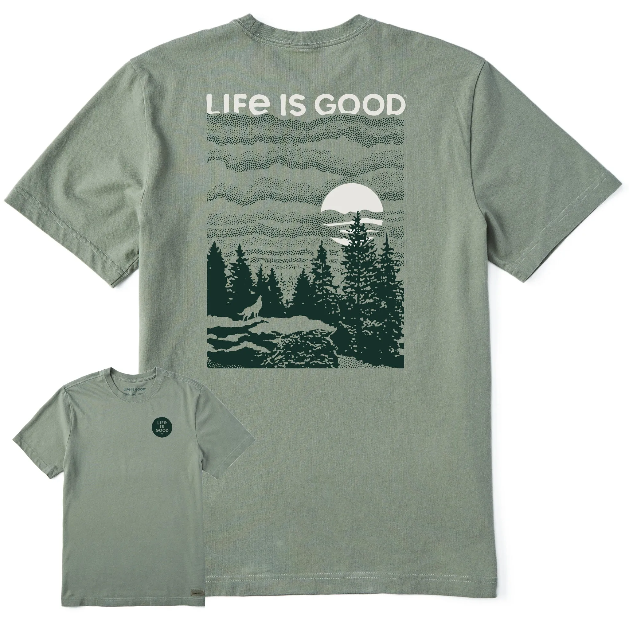 Men's Solace of the Wolf Short Sleeve Crusher Tee Life is Good