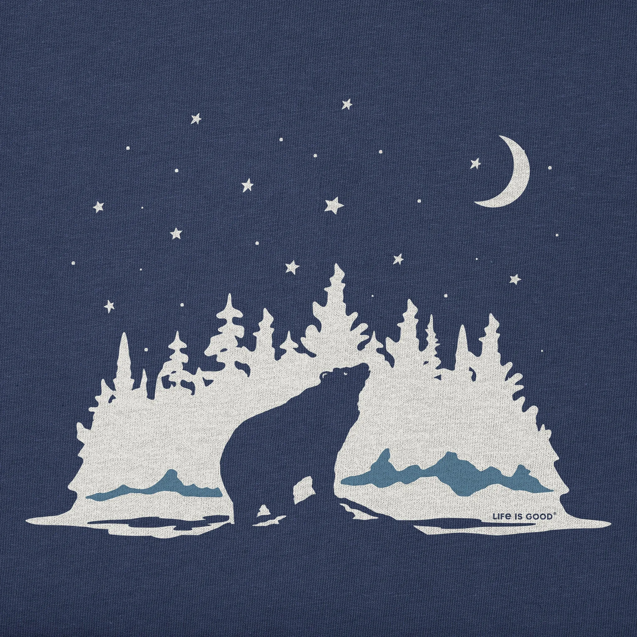 Men's Stargazing Bear Long Sleeve Crusher Tee Life is Good