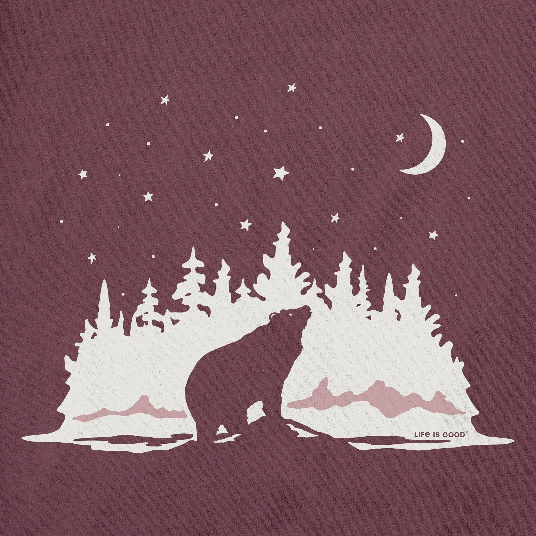 Men's Stargazing Bear Long Sleeve Crusher Tee Life is Good