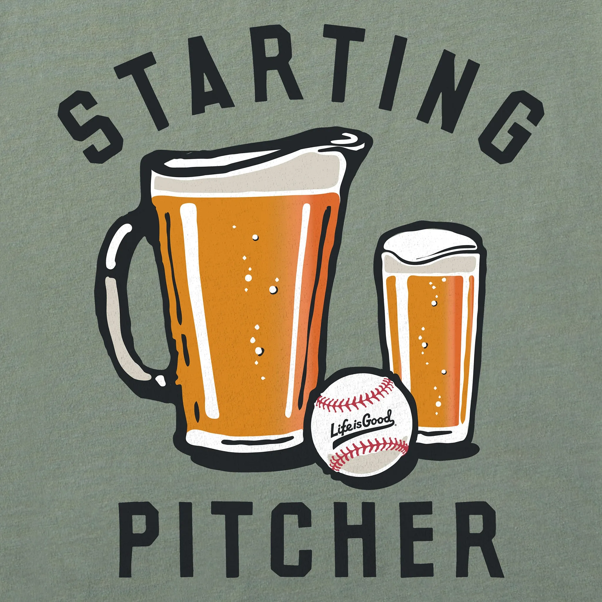 Men's Starting Pitcher Short Sleeve Tee Life is Good
