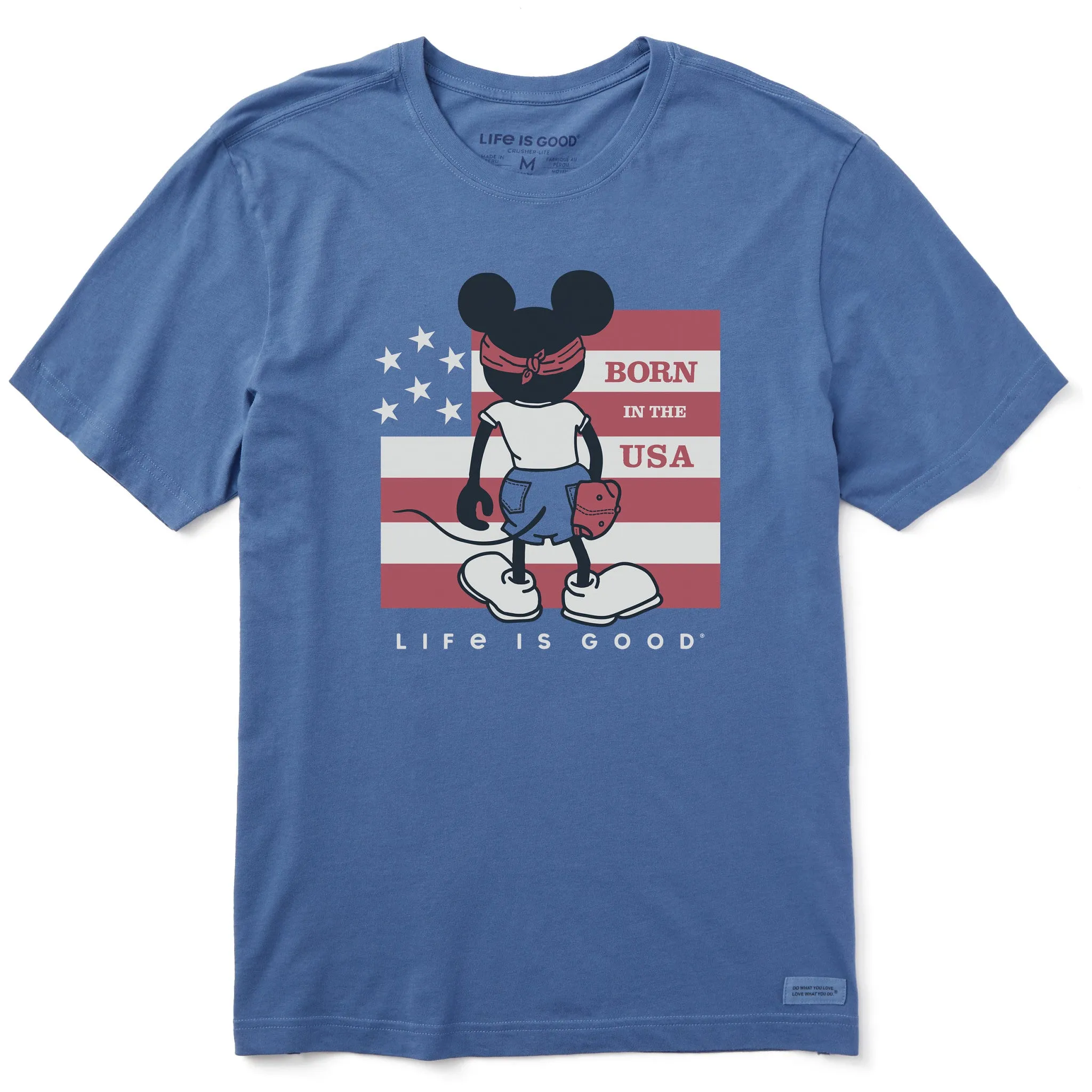 Men's Steamboat Willie Born in the USA Short Sleeve Tee Life is Good