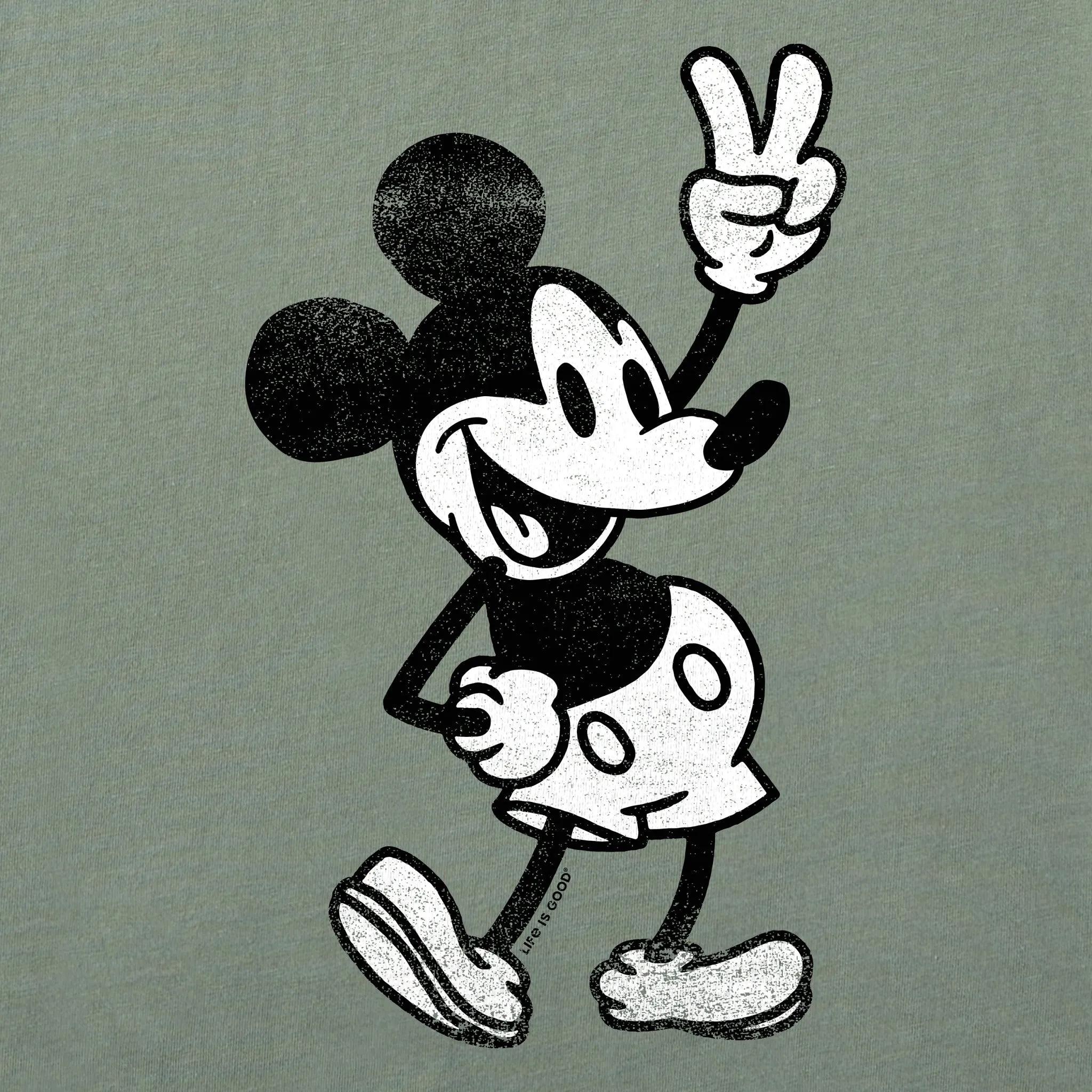 Men's Steamboat Willie Peace Short Sleeve Crusher Tee Life is Good
