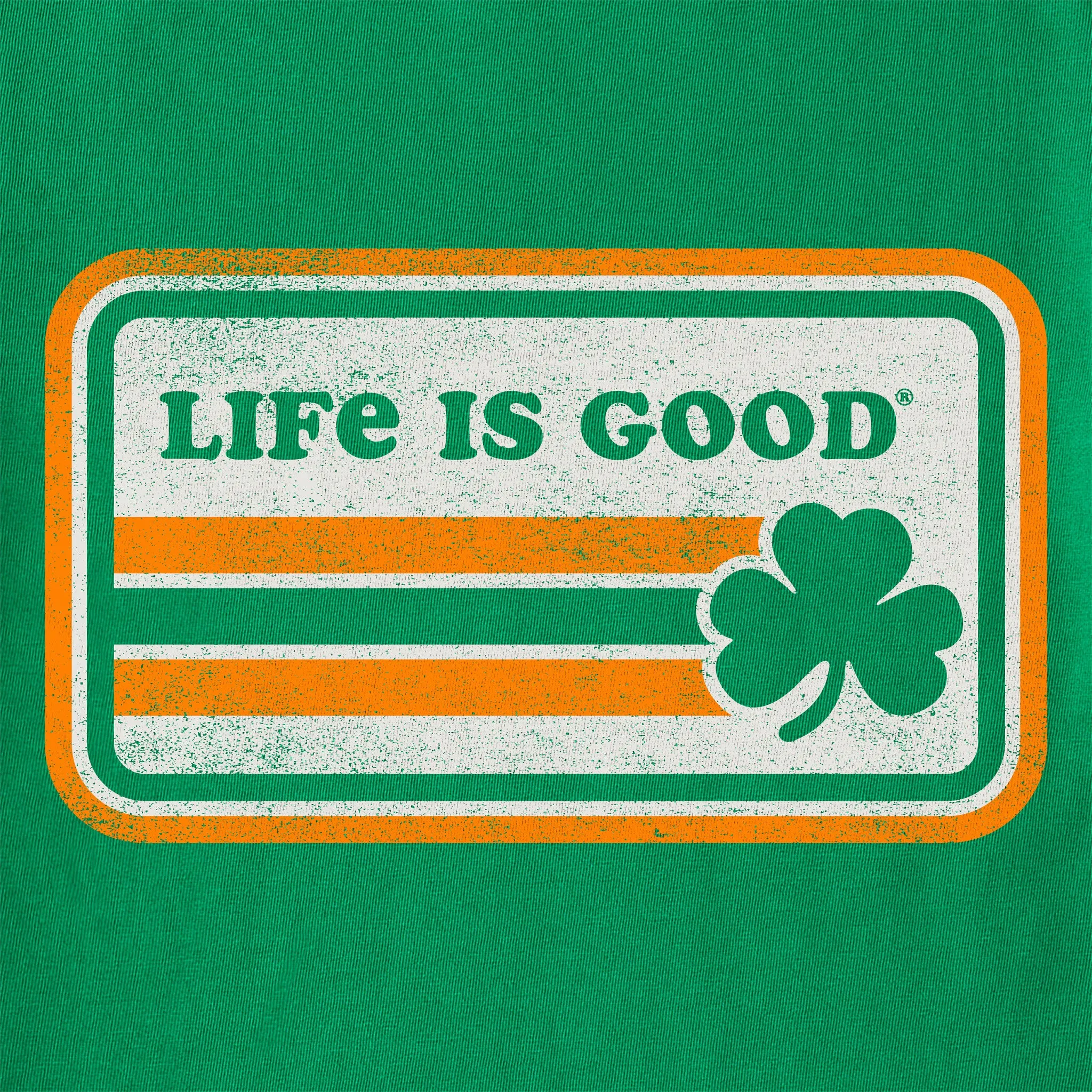 Men's Stripe Clover Short Sleeve Crusher Tee Life is Good