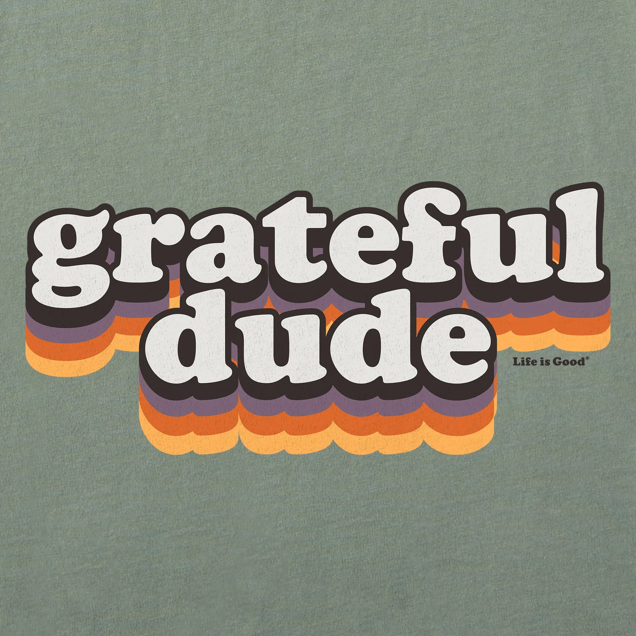 Men's Stripe Grateful Dude Short Sleeve Crusher-LITE Tee Life is Good
