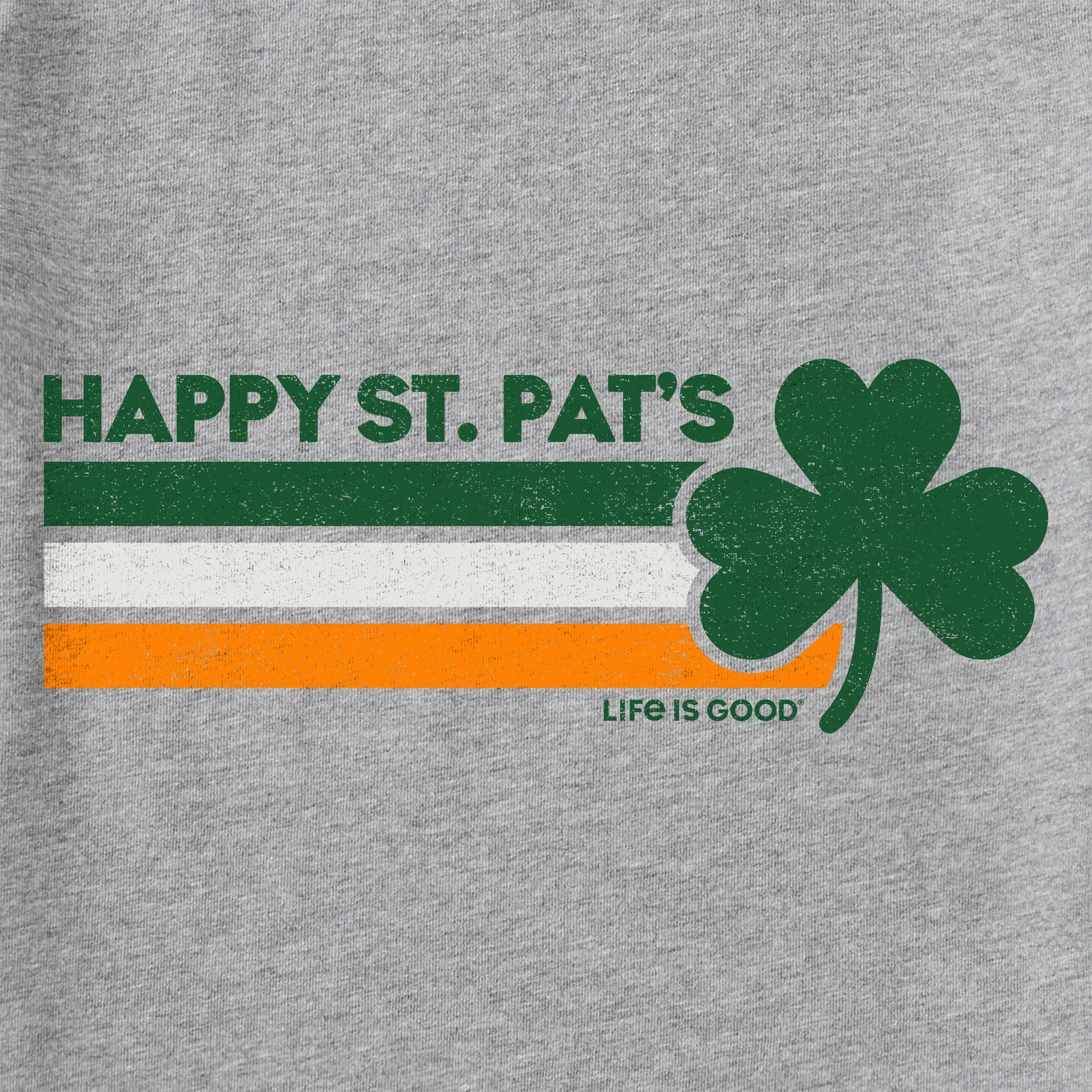 Men's Stripey Happy St. Pats Clover Short Sleeve Tee Life is Good