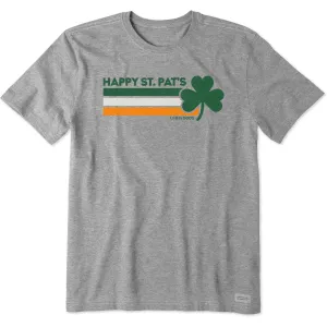 Men's Stripey Happy St. Pats Clover Short Sleeve Tee Life is Good