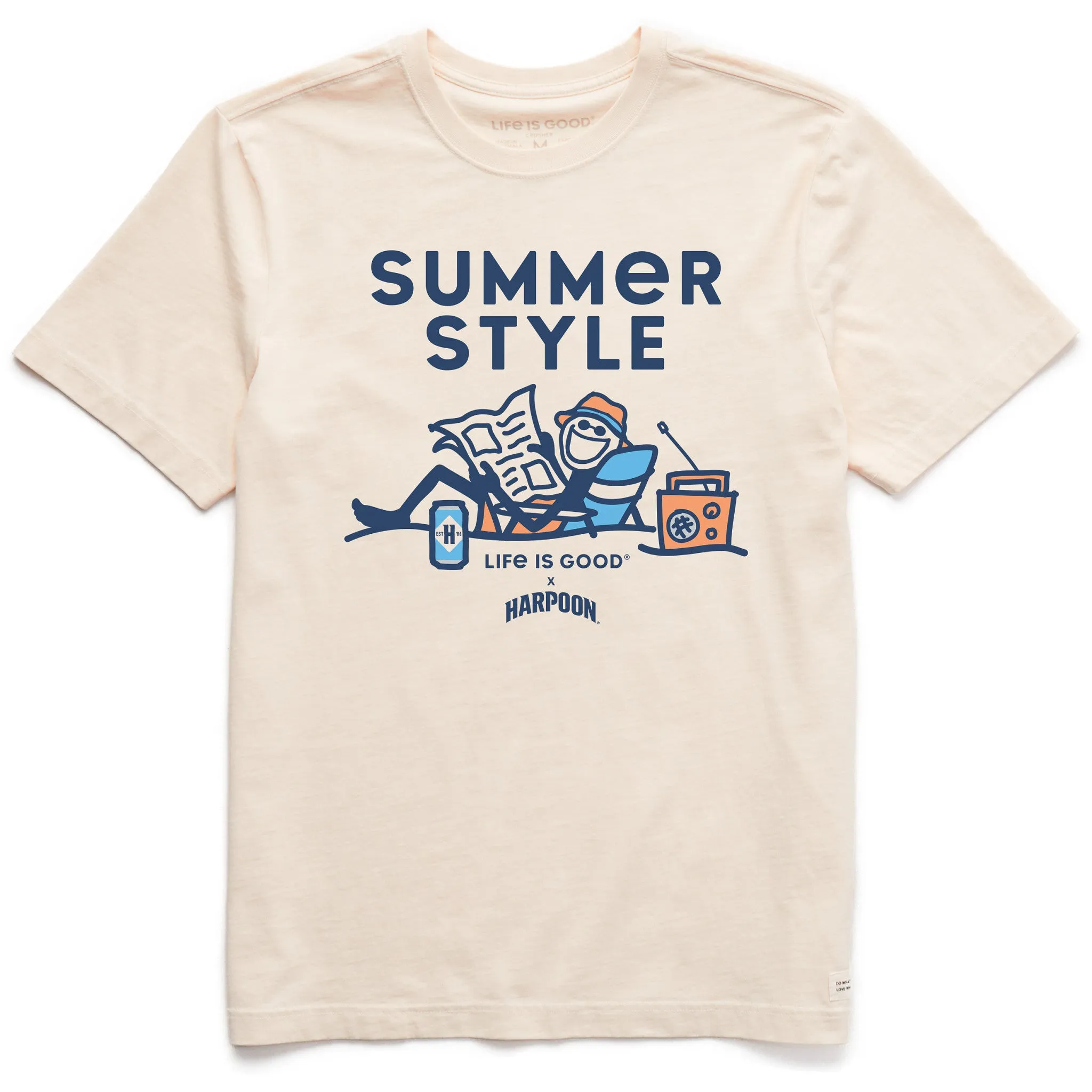 Men's Summer Style Harpoon Jake Beach Short Sleeve Crusher Tee Life is Good