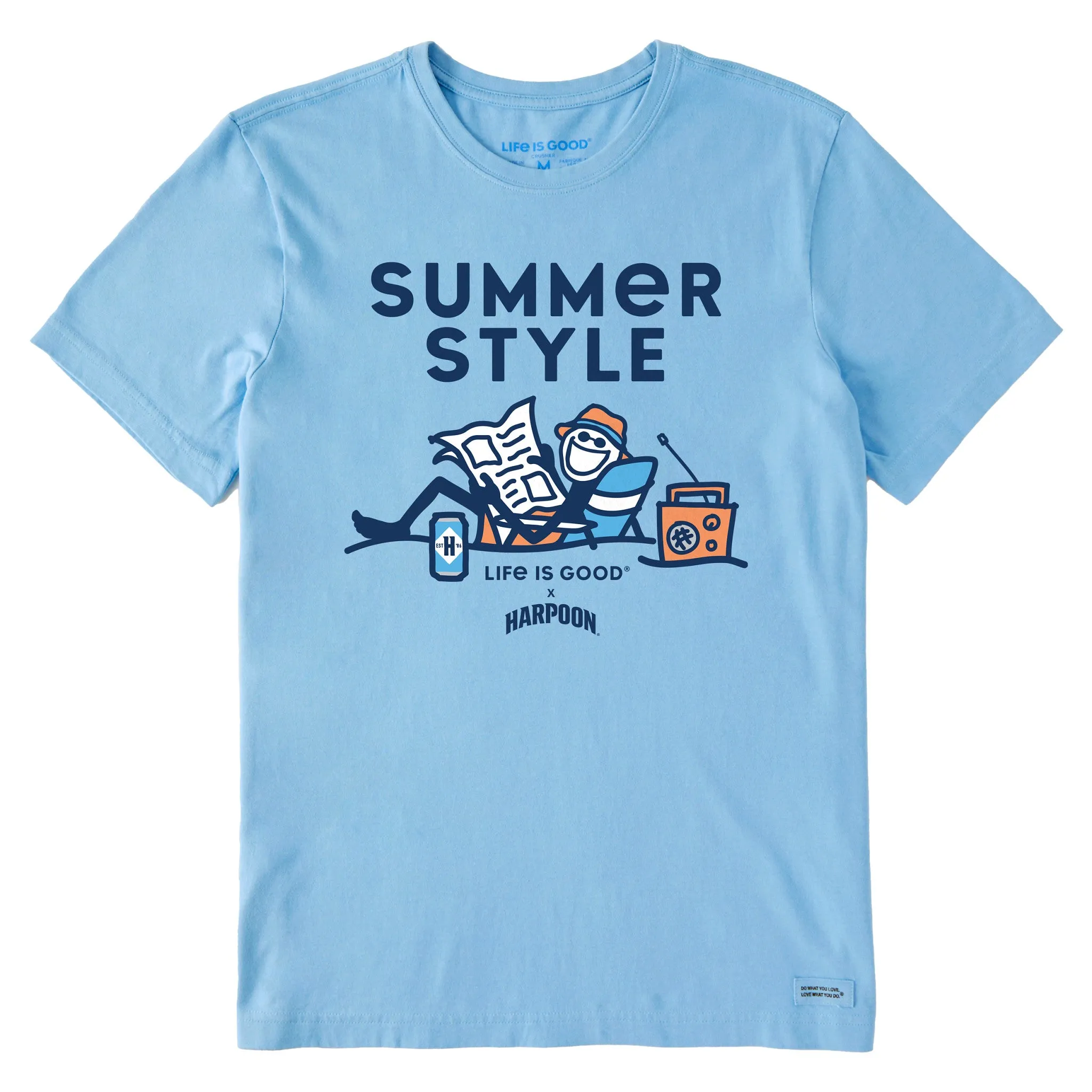 Men's Summer Style Harpoon Jake Beach Short Sleeve Crusher Tee Life is Good