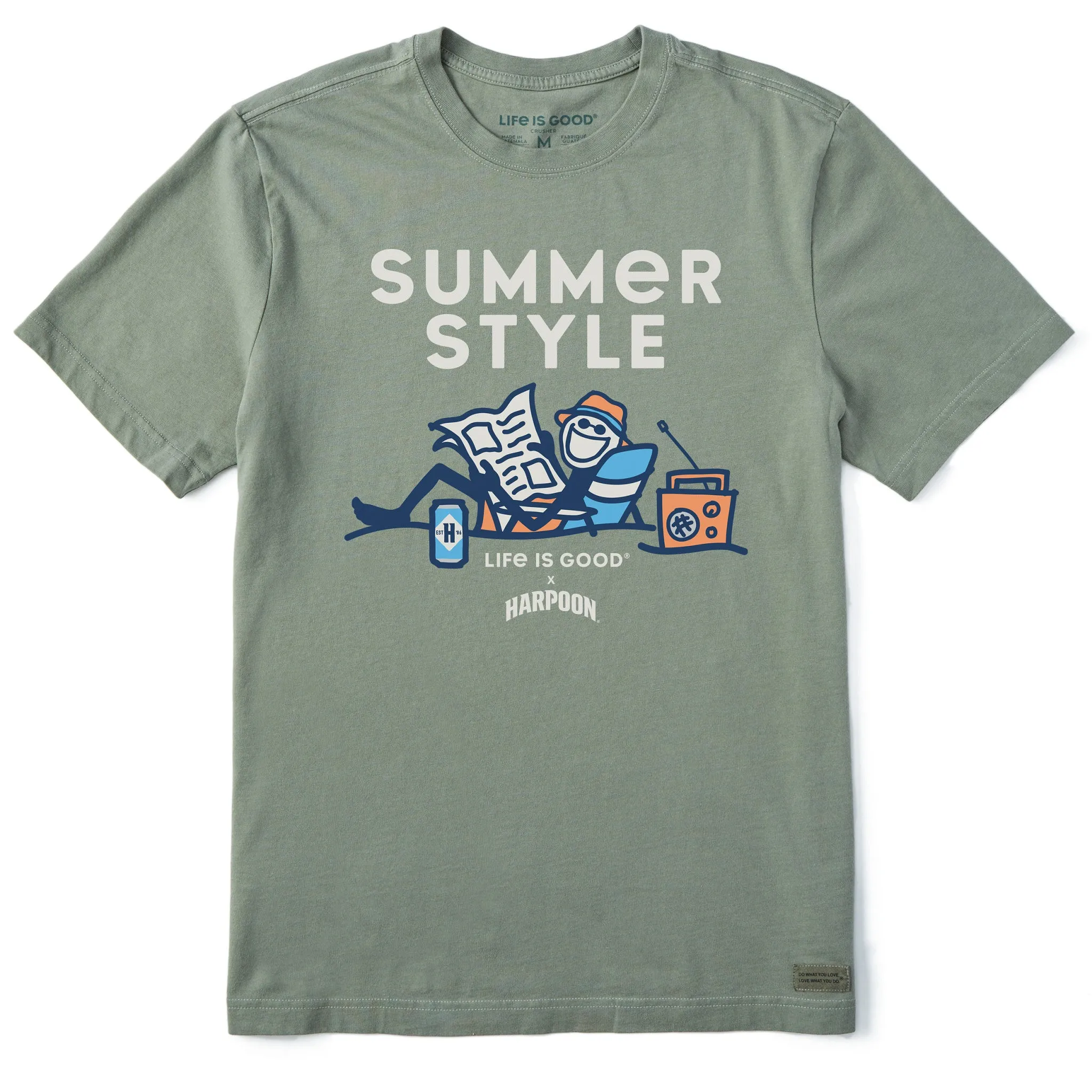 Men's Summer Style Harpoon Jake Beach Short Sleeve Crusher Tee Life is Good