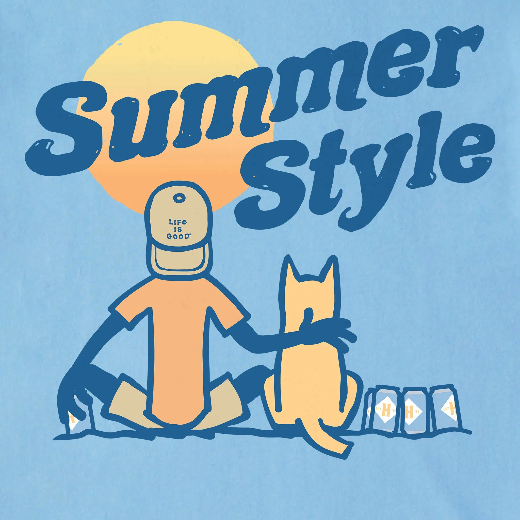 Men's Summer Style Harpoon Jake Short Sleeve Crusher Tee Life is Good