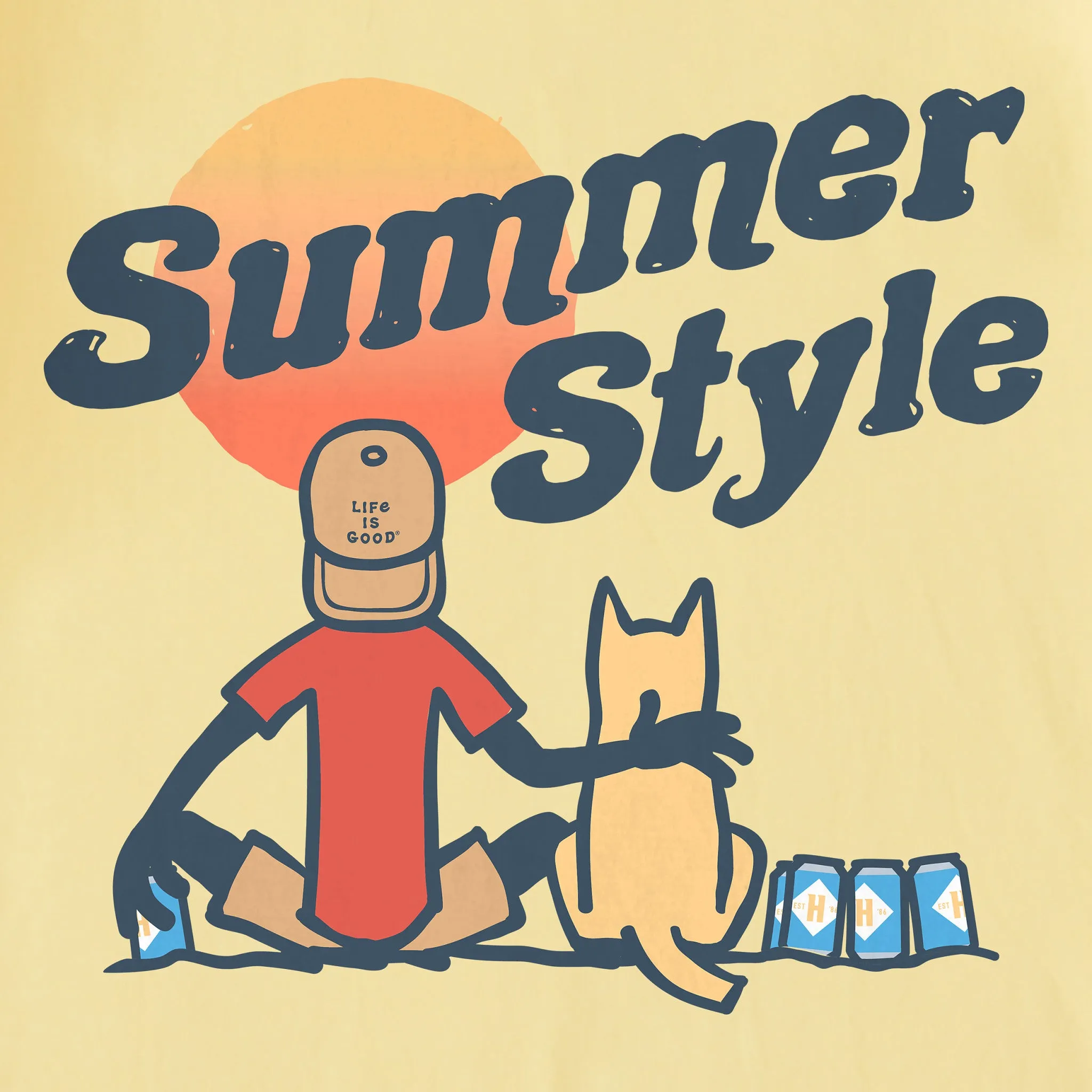 Men's Summer Style Harpoon Jake Short Sleeve Crusher Tee Life is Good