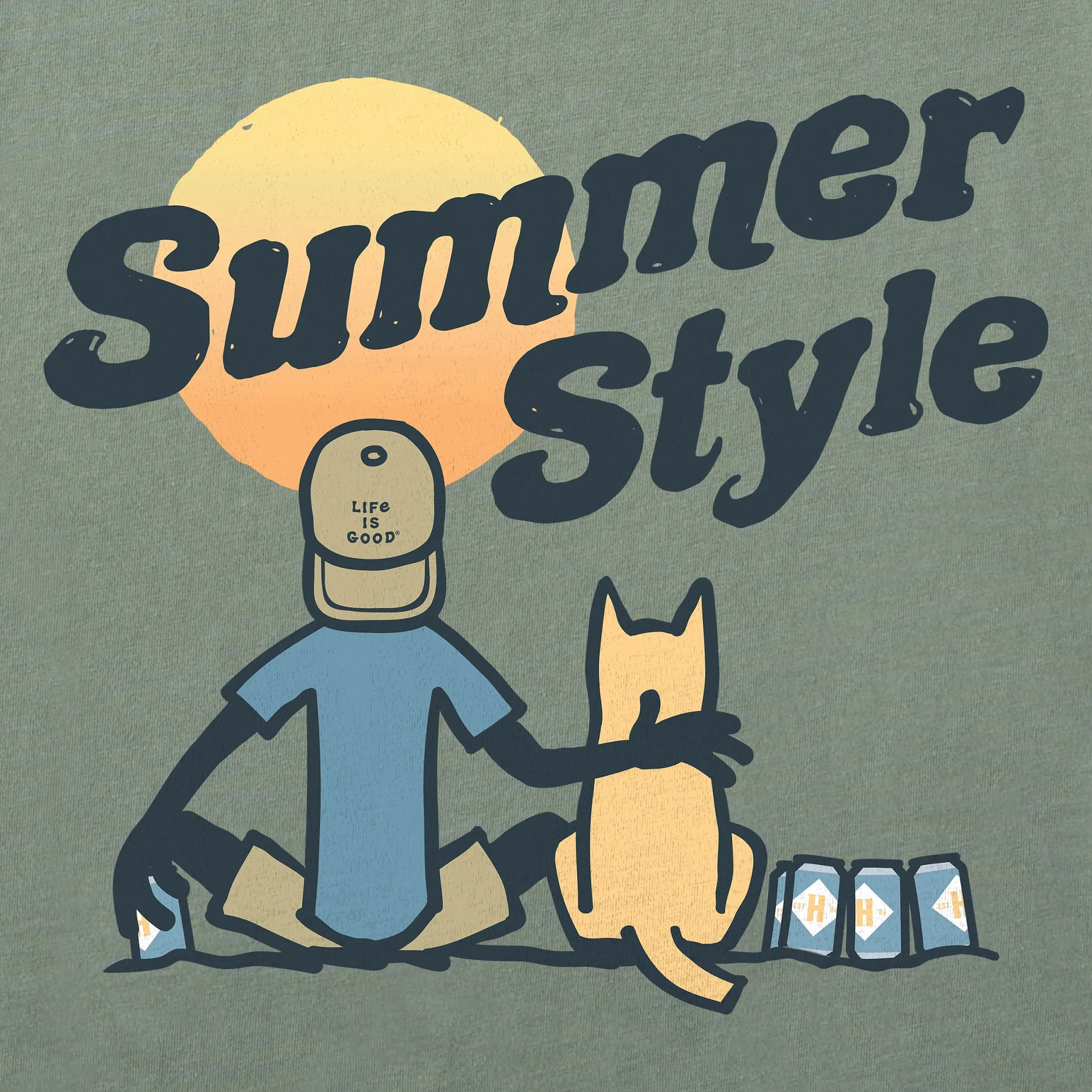 Men's Summer Style Harpoon Jake Short Sleeve Crusher Tee Life is Good
