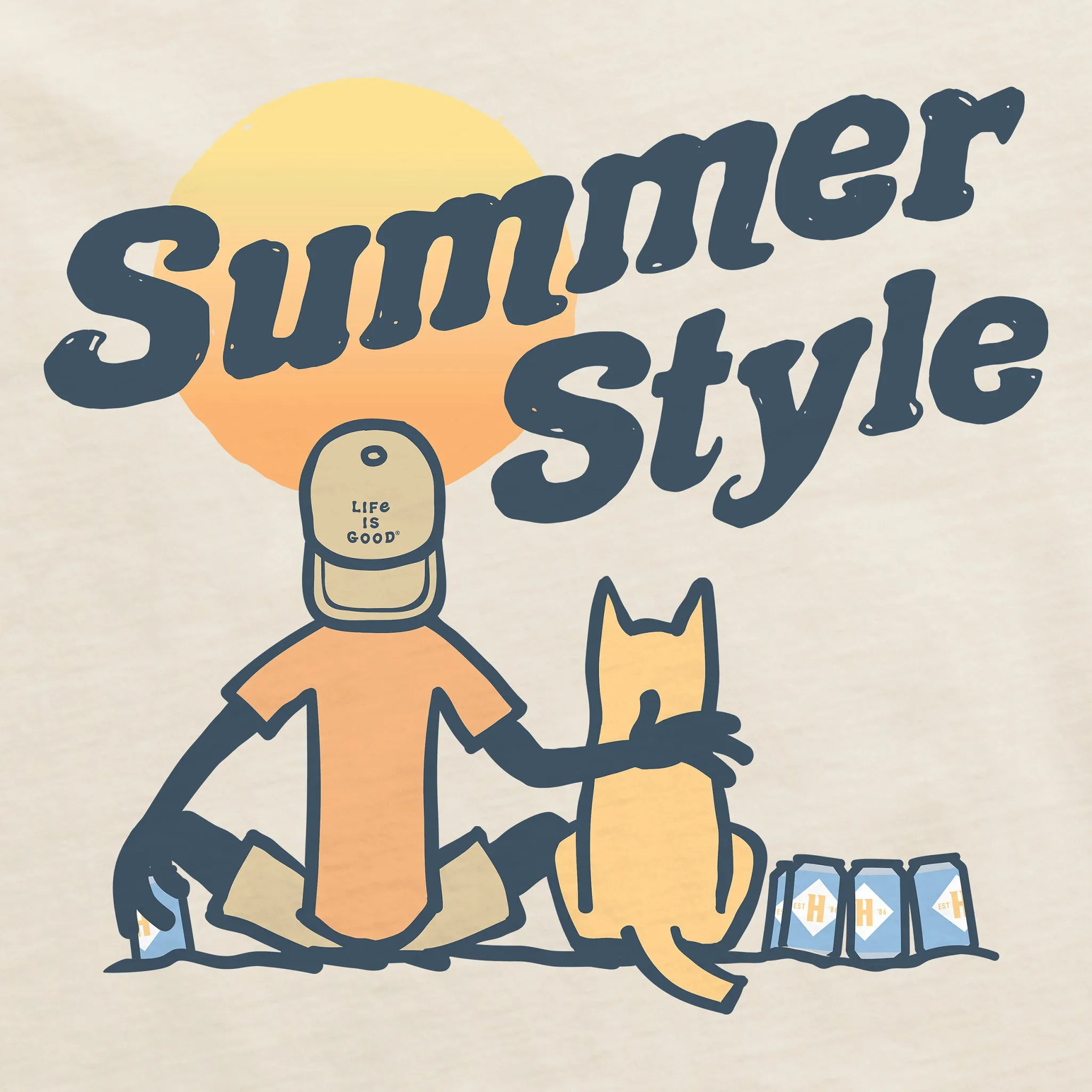 Men's Summer Style Harpoon Jake Short Sleeve Crusher Tee Life is Good