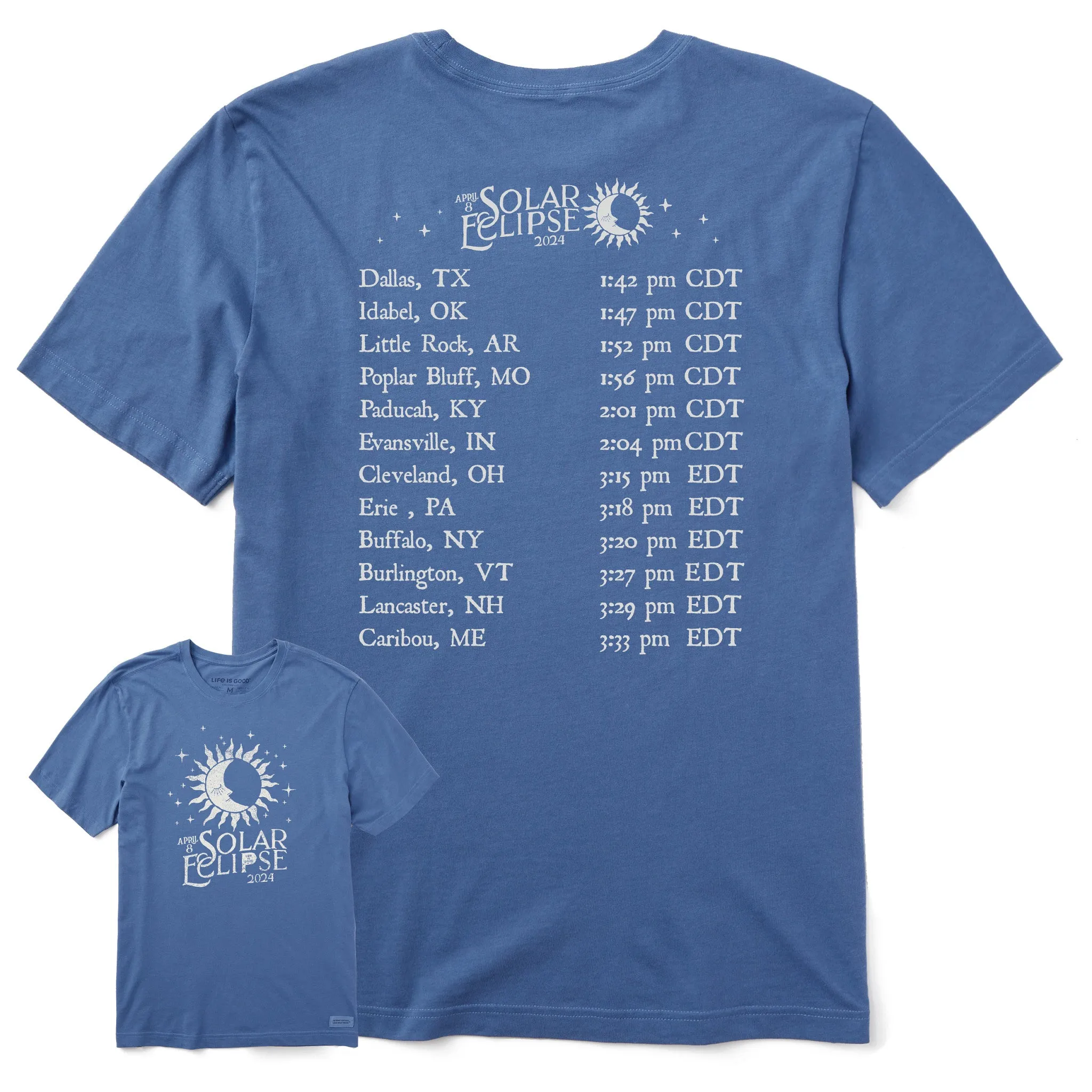 Men's Sun Moon Solar Eclipse 4.8.24 Short Sleeve Tee Life is Good