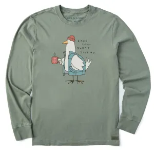Men's Sunny Side Warmly Dressed Chicken Long Sleeve Crusher Tee Life is Good