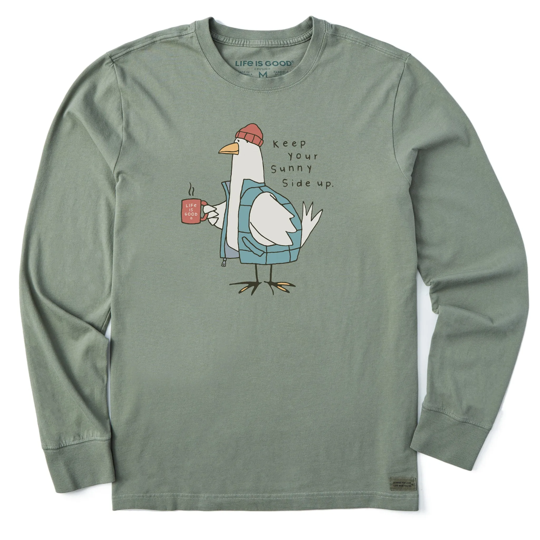 Men's Sunny Side Warmly Dressed Chicken Long Sleeve Crusher Tee Life is Good
