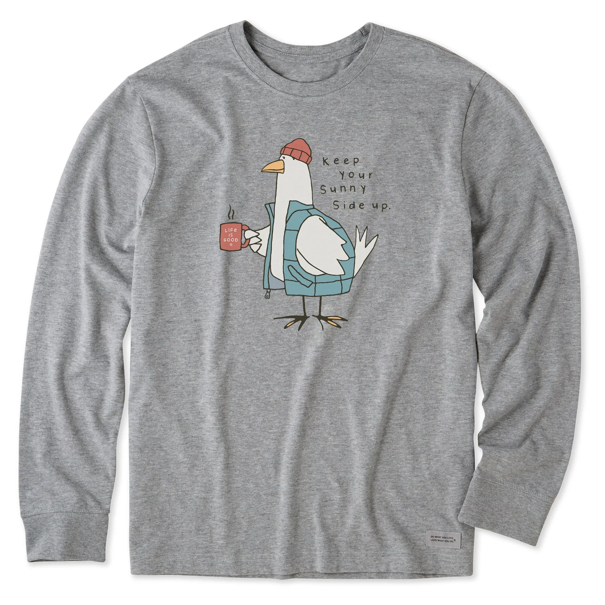 Men's Sunny Side Warmly Dressed Chicken Long Sleeve Crusher Tee Life is Good