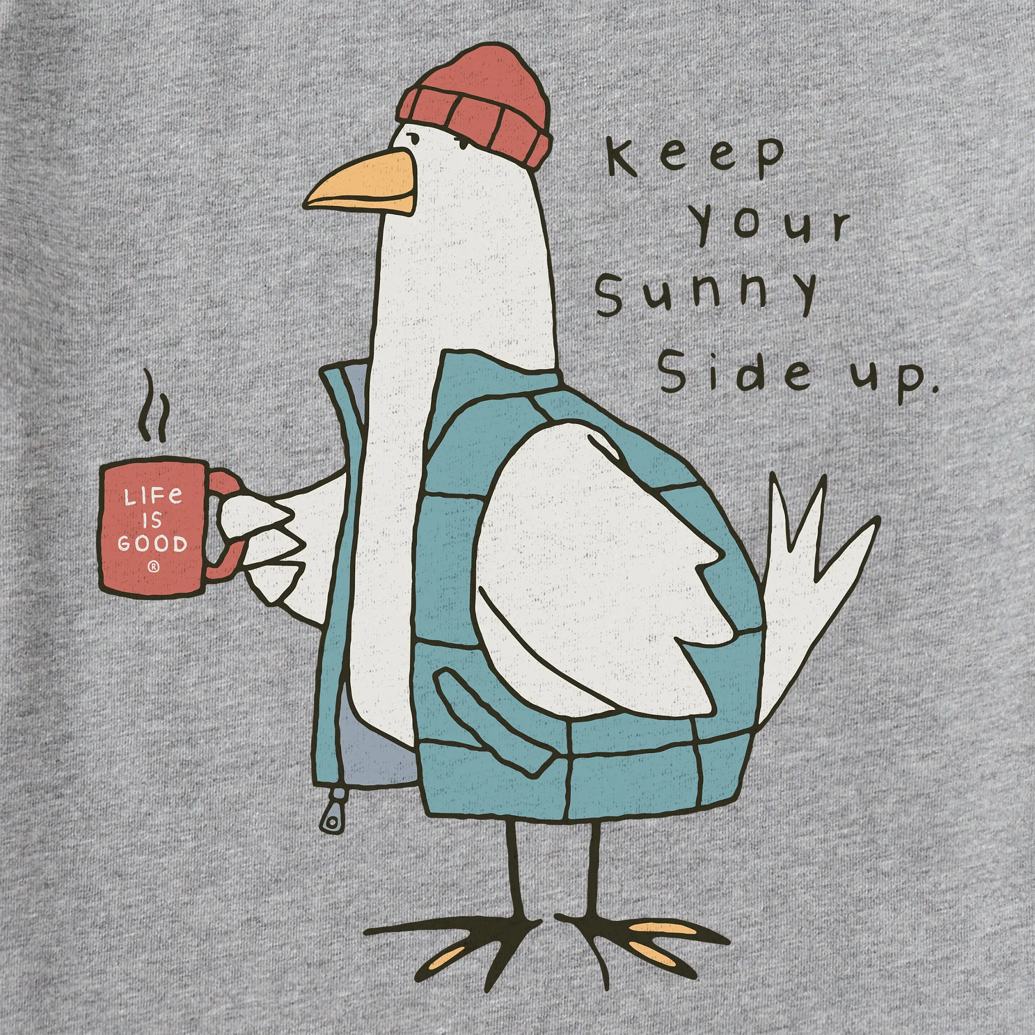 Men's Sunny Side Warmly Dressed Chicken Long Sleeve Crusher Tee Life is Good