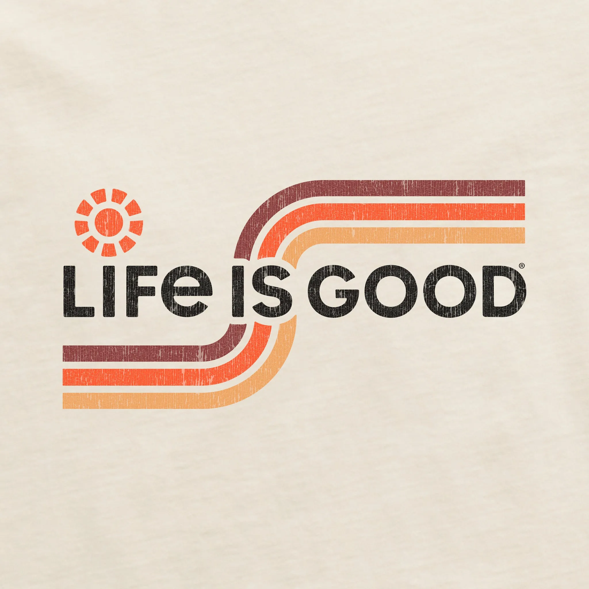 Men's Sunny Stripes Short Sleeve Crusher Tee Life is Good