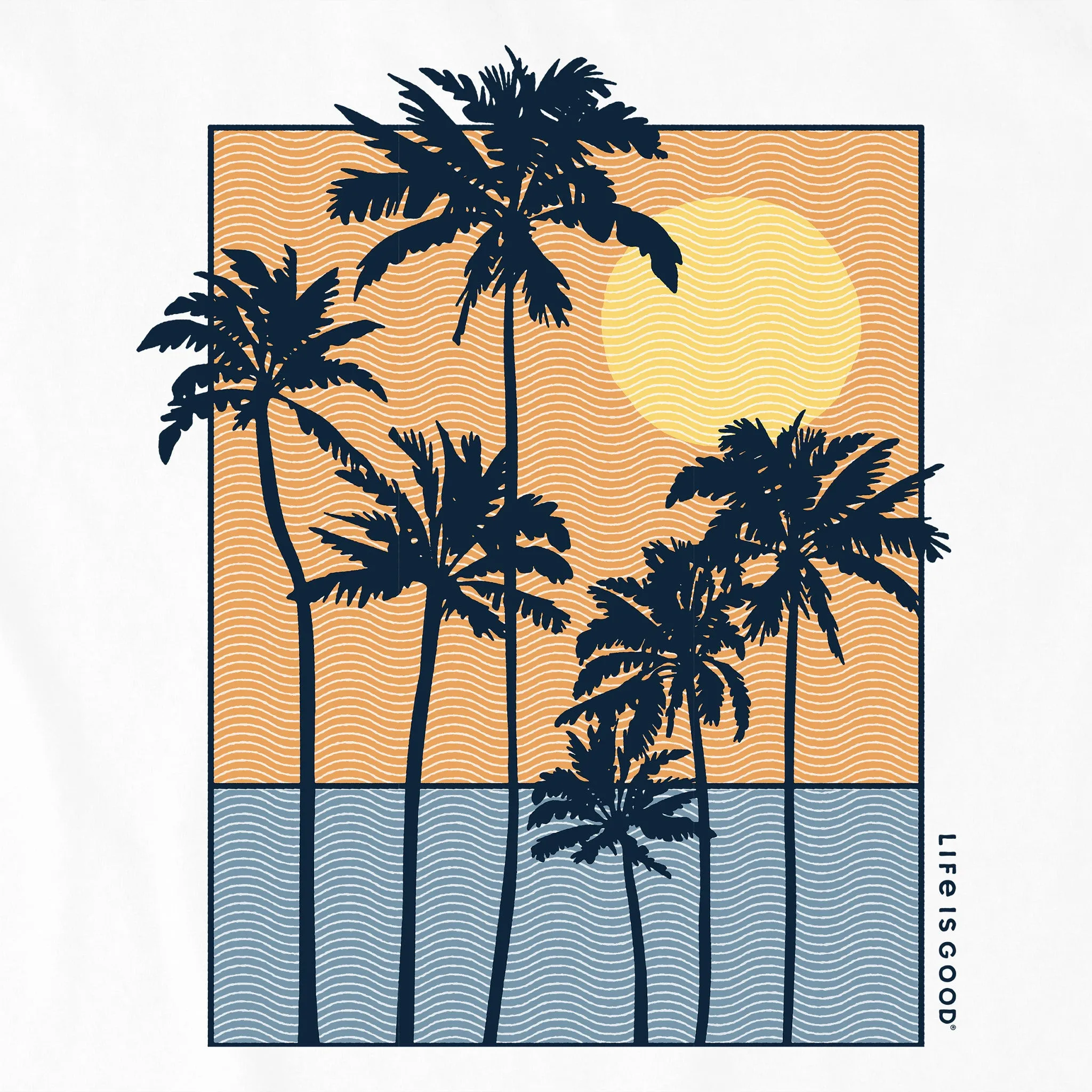 Men's Sunset Behind Palms Short Sleeve Tee Life is Good