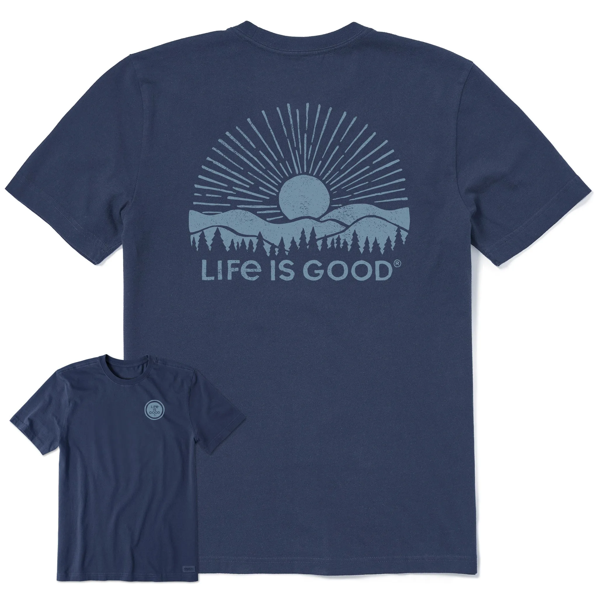 Men's Sunset Over the Hills Short Sleeve Tee Life is Good