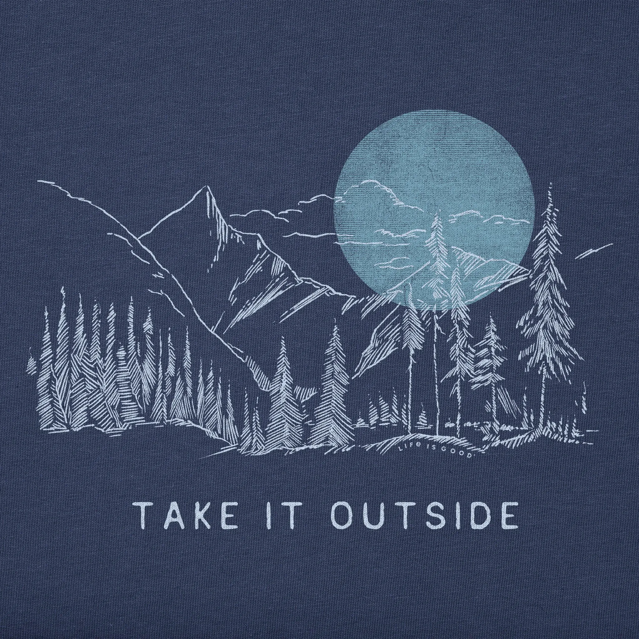 Men's Take it Outside Sketch Mountain Long Sleeve Crusher Tee Life is Good